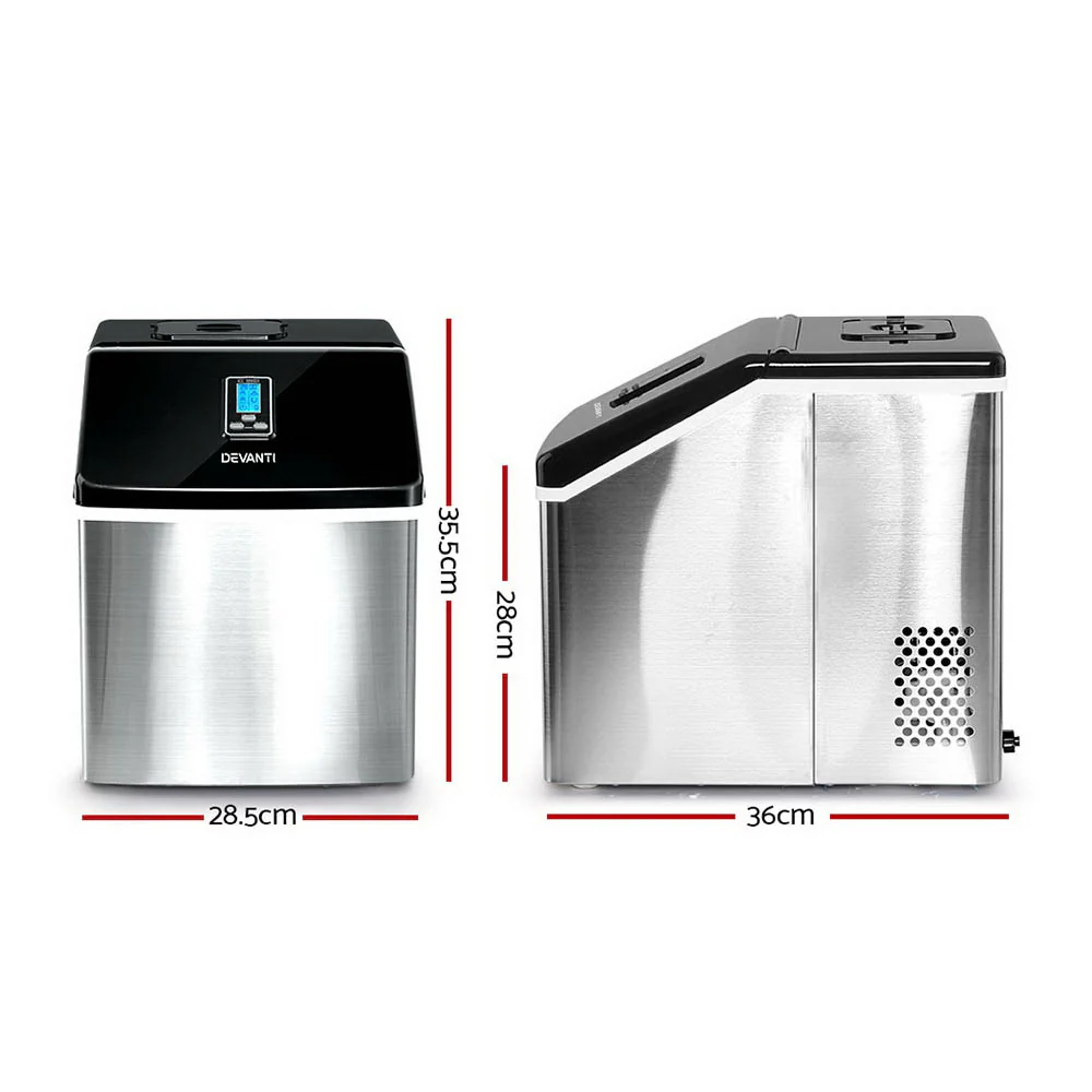 Devanti 18kg Ice Maker Machine Stainless Steel - Image 2