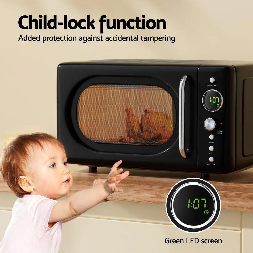 Devanti 20L Microwave Oven 700W (Black) - Image 6
