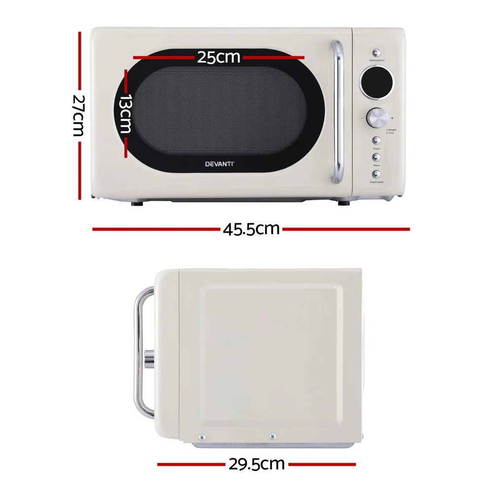 Devanti 20L Microwave Oven 700W (Cream) - Image 2
