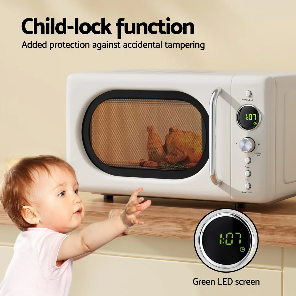 Devanti 20L Microwave Oven 700W (Cream) - Image 6