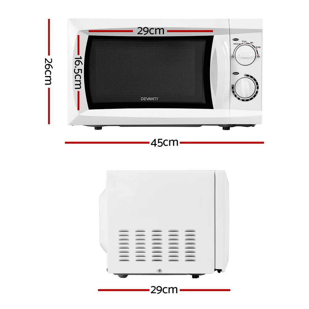 Devanti 20L Microwave Oven 700W (White) - Image 2