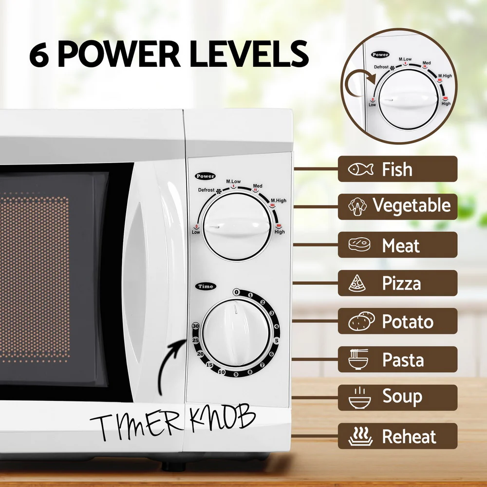 Devanti 20L Microwave Oven 700W (White) - Image 4