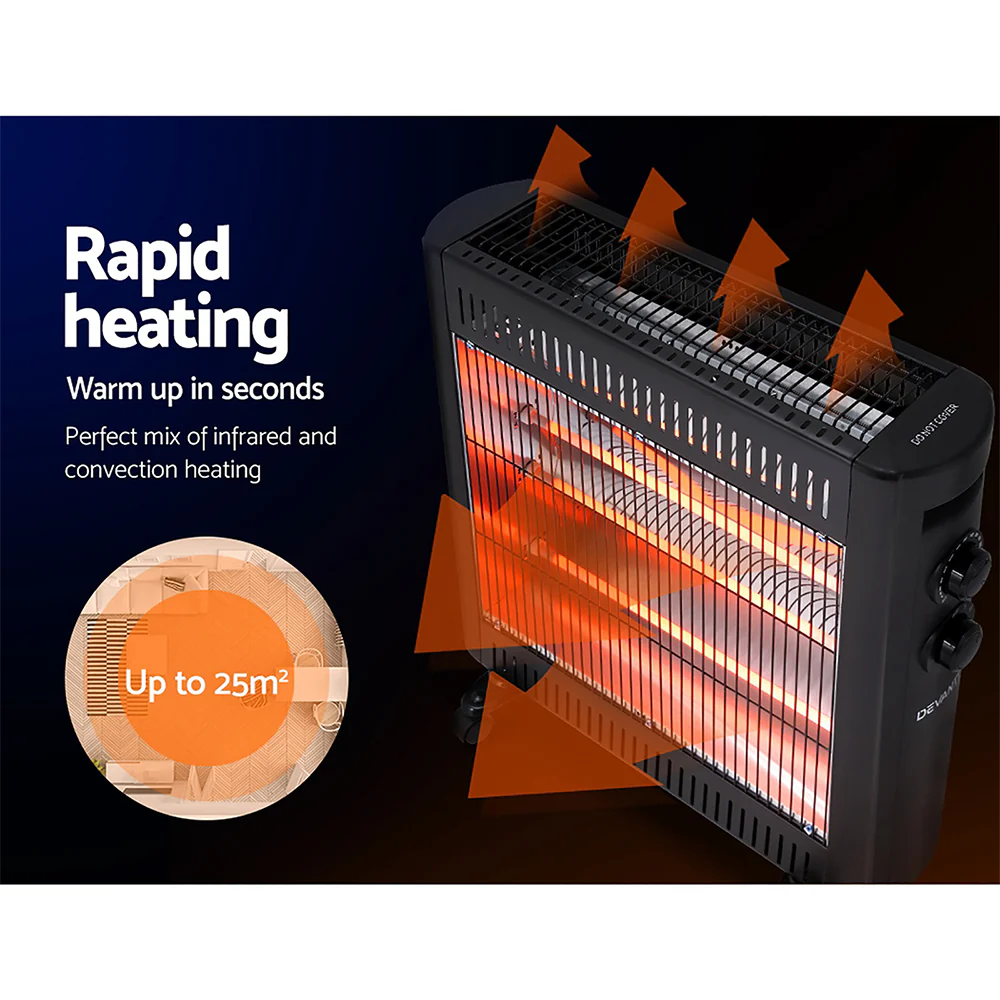Devanti 2200W Infrared Heater Radiant Heaters - Image 3