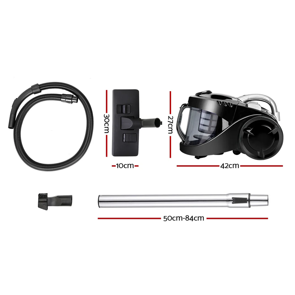 Devanti 2200W Multi-cyclonic Bagless Vacuum Cleaner Pet Hair (Black) - Image 2