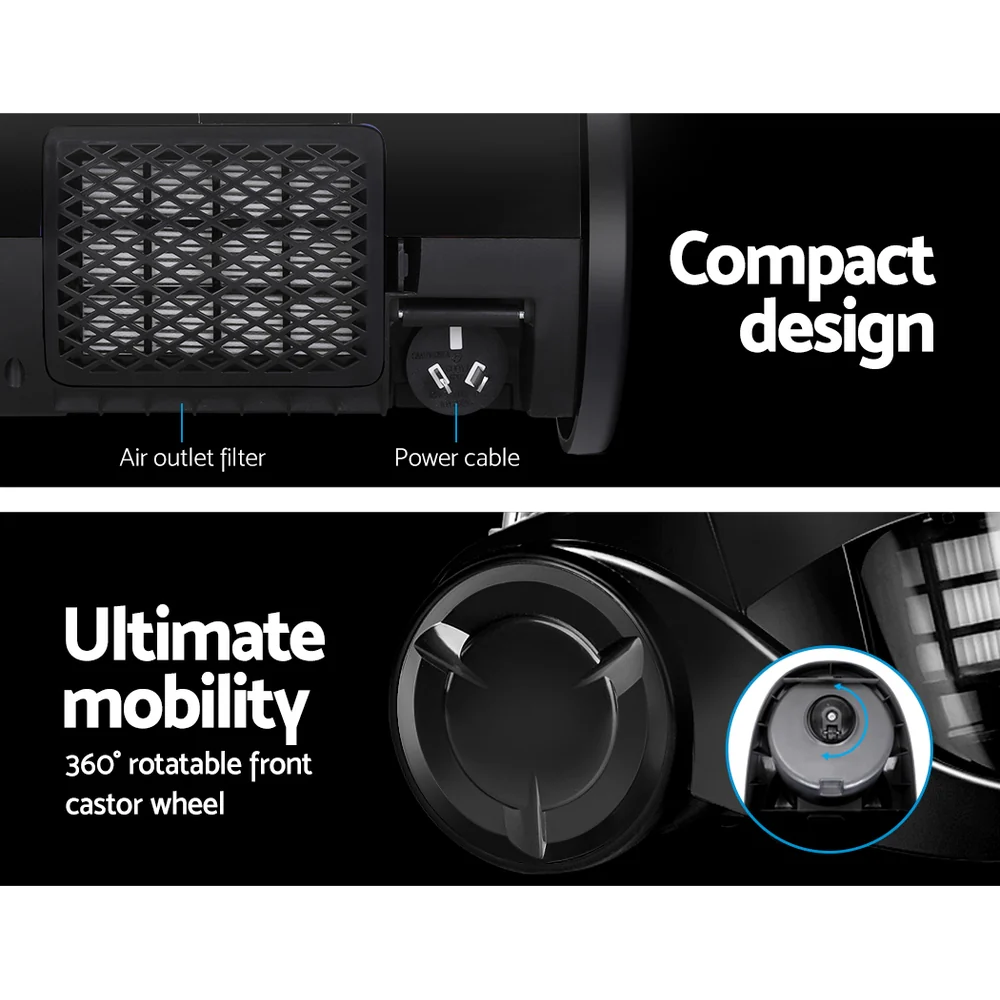 Devanti 2200W Multi-cyclonic Bagless Vacuum Cleaner Pet Hair (Black) - Image 5