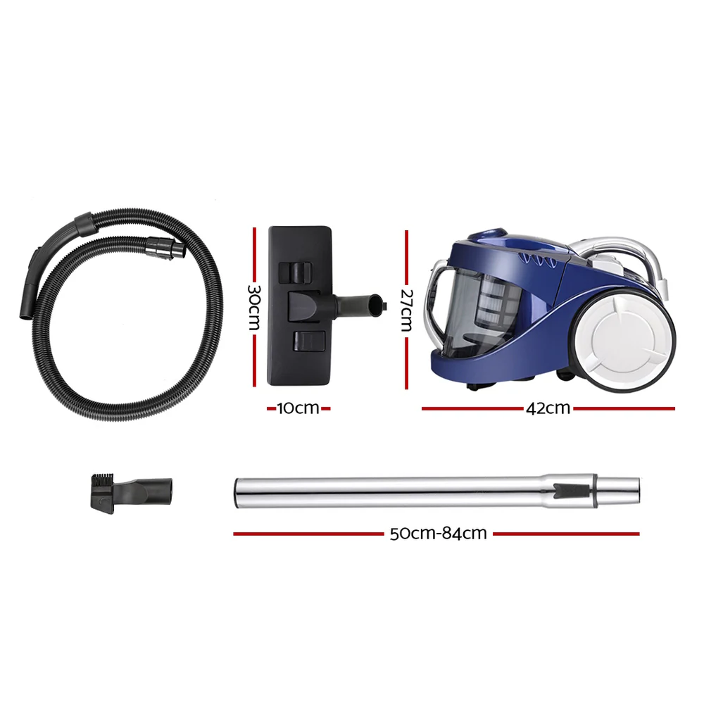 Devanti 2200W Multi-cyclonic Bagless Vacuum Cleaner Pet Hair (Blue) - Image 2