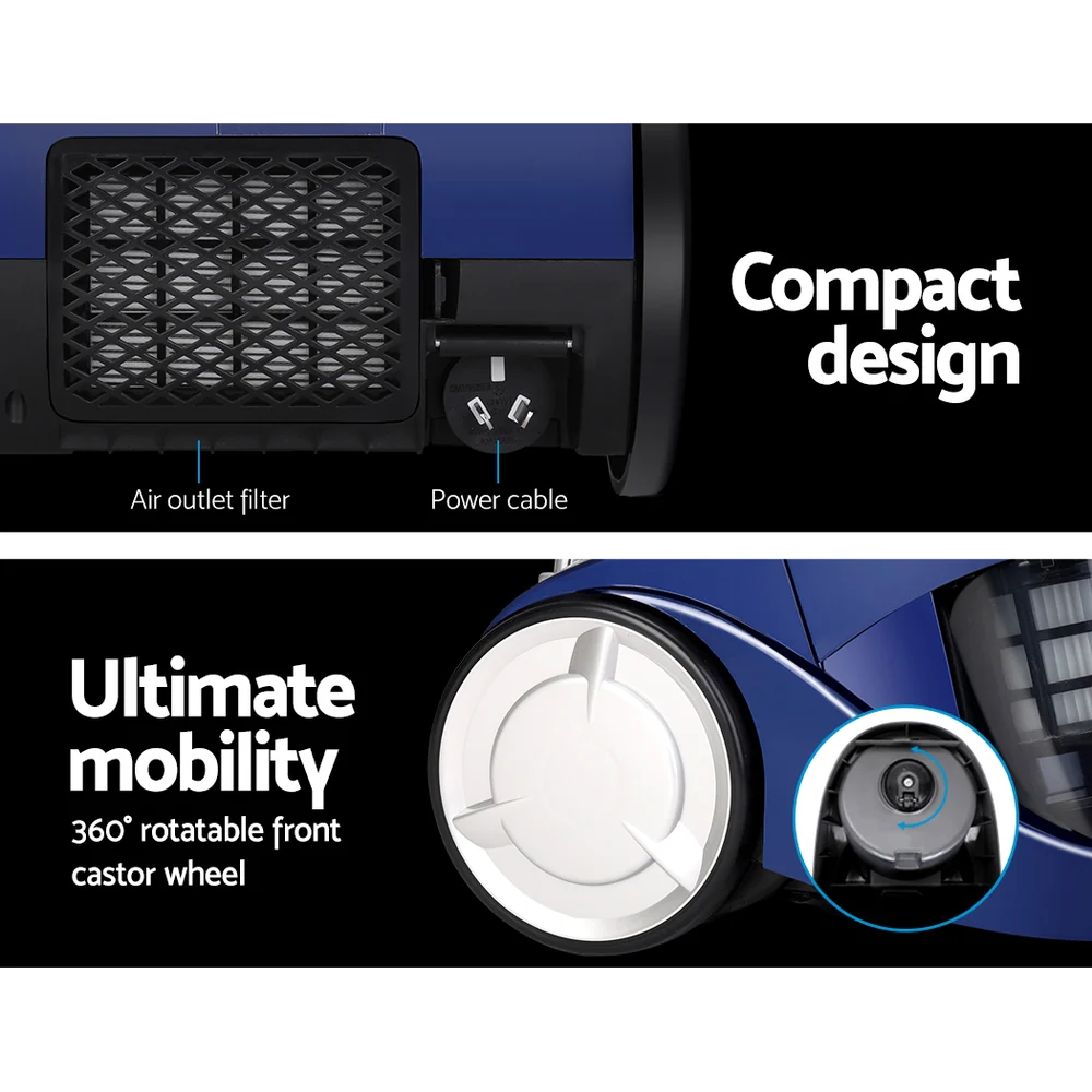 Devanti 2200W Multi-cyclonic Bagless Vacuum Cleaner Pet Hair (Blue) - Image 5