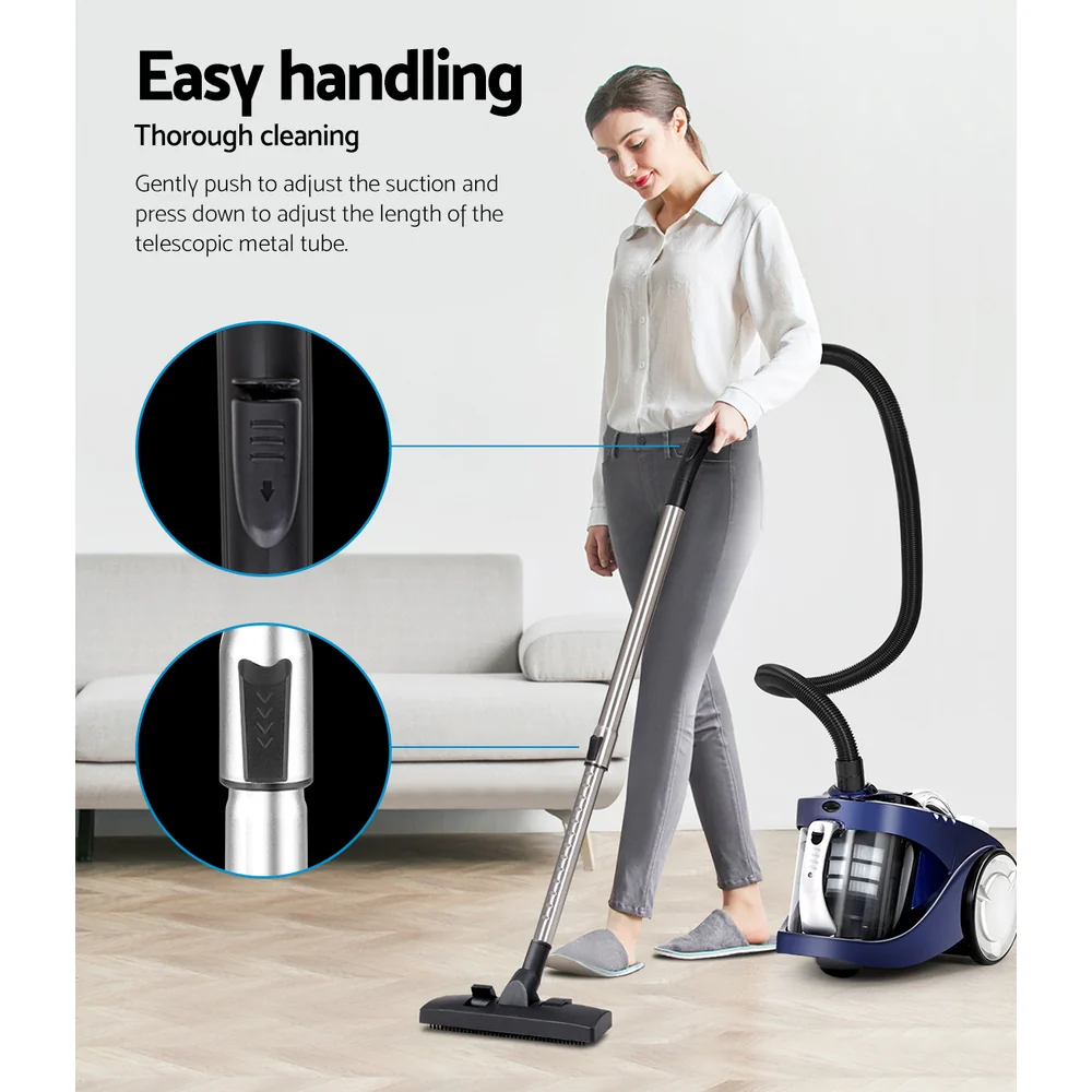 Devanti 2200W Multi-cyclonic Bagless Vacuum Cleaner Pet Hair (Blue) - Image 6