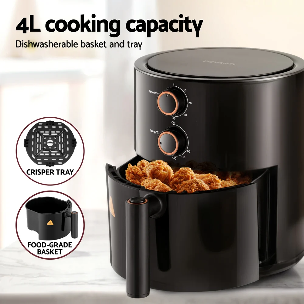Devanti 4L Air Fryer Knob Control 1500W - Image 5