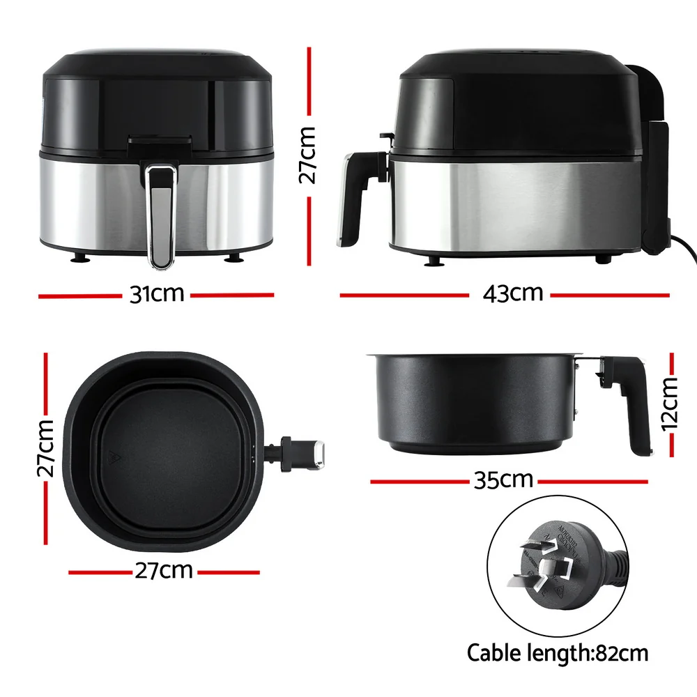 Devanti 5.5L Air Fryer & Grill LCD Fryers 1500W - Image 2