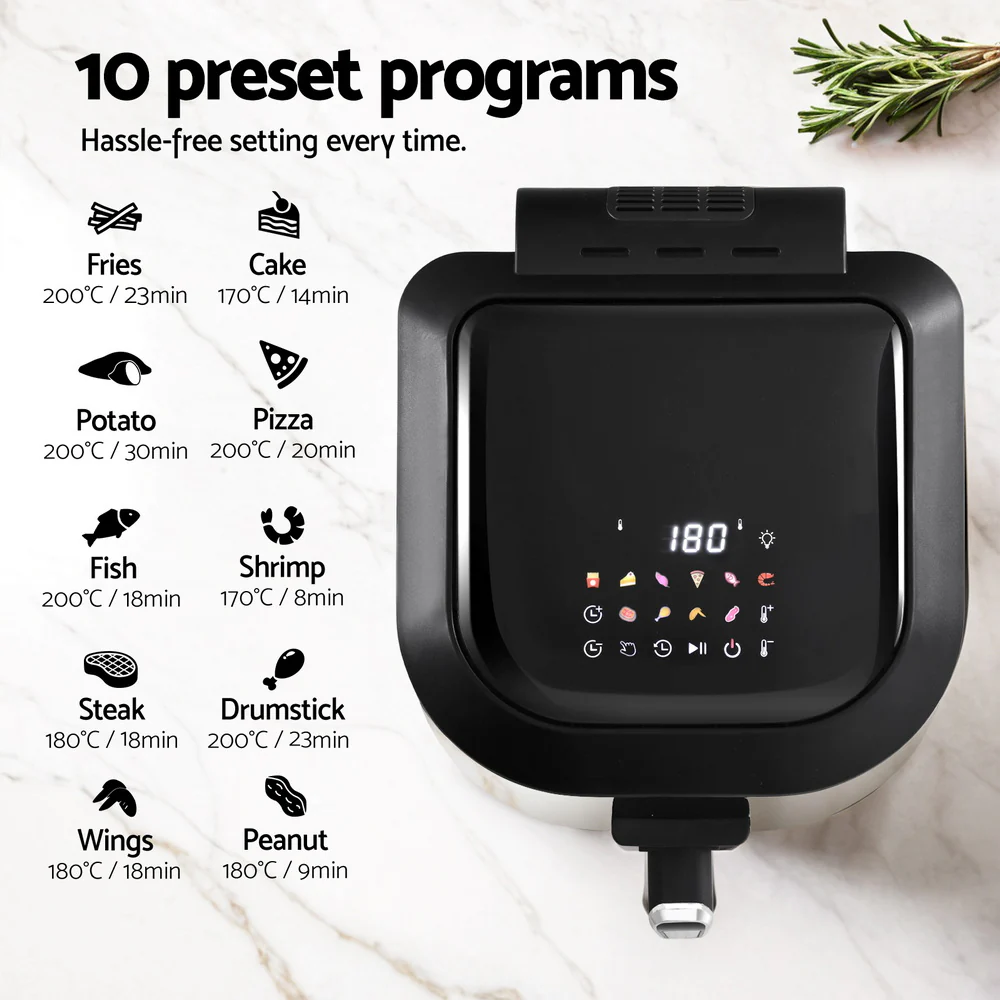 Devanti 5.5L Air Fryer & Grill LCD Fryers 1500W - Image 4