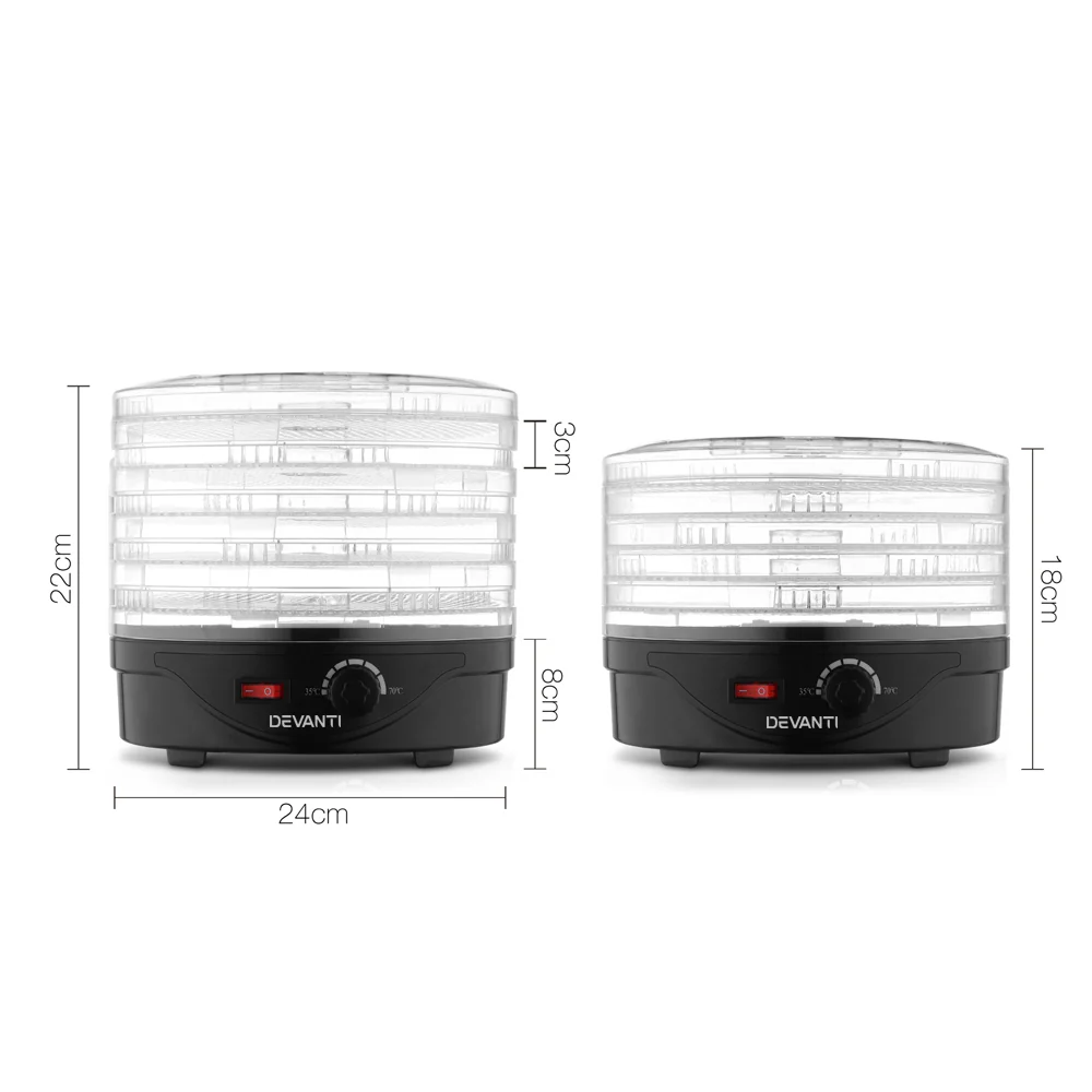 Devanti 5 Trays Food Dehydrator (Black) - Image 2