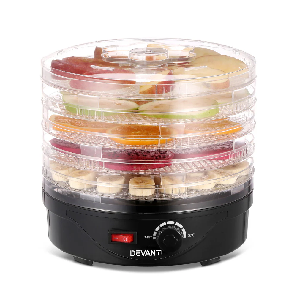 Devanti 5 Trays Food Dehydrator (Black) - Image 3
