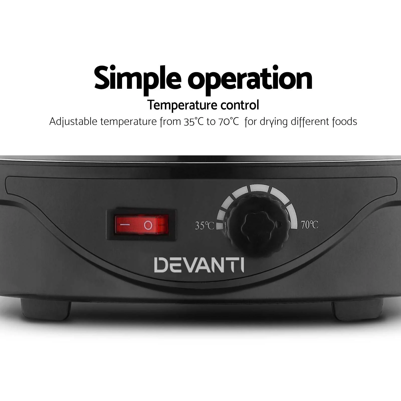 Devanti 5 Trays Food Dehydrator (Black) - Image 5