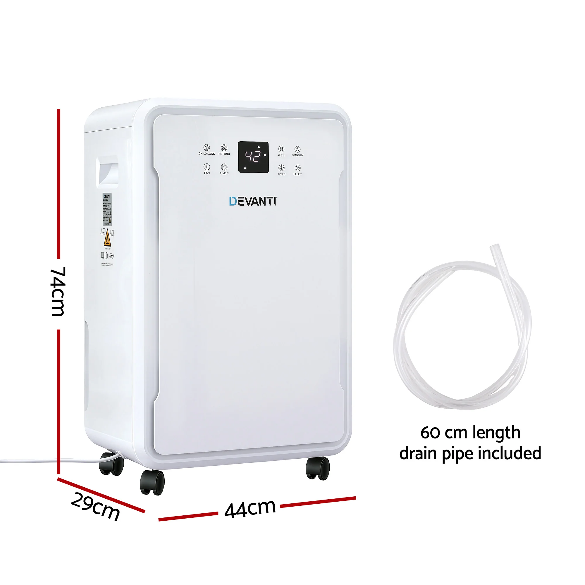 Devanti 50L/Day Dehumidifier Home Air Dryer Mould Moisture 8.5L Tank - Image 2
