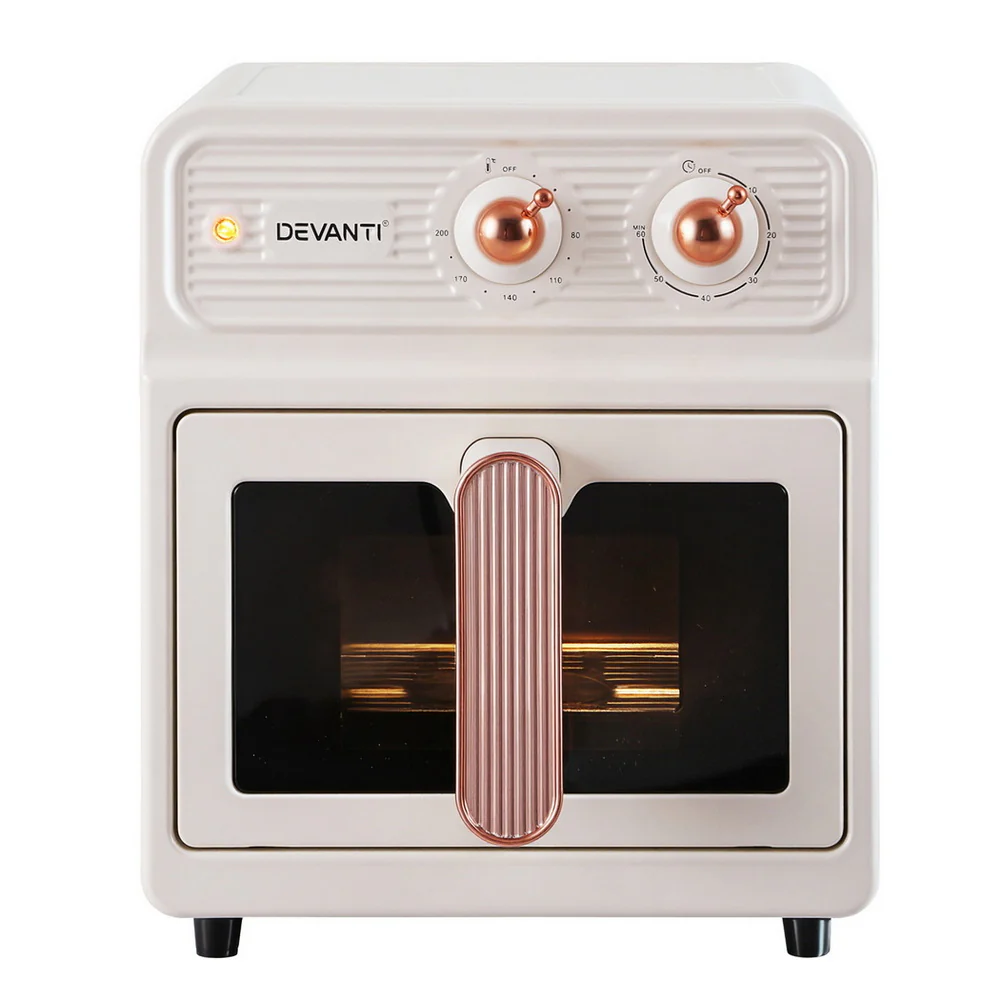 Devanti 6L Air Fryer Knob Control 1700W (Cream) - Image 3