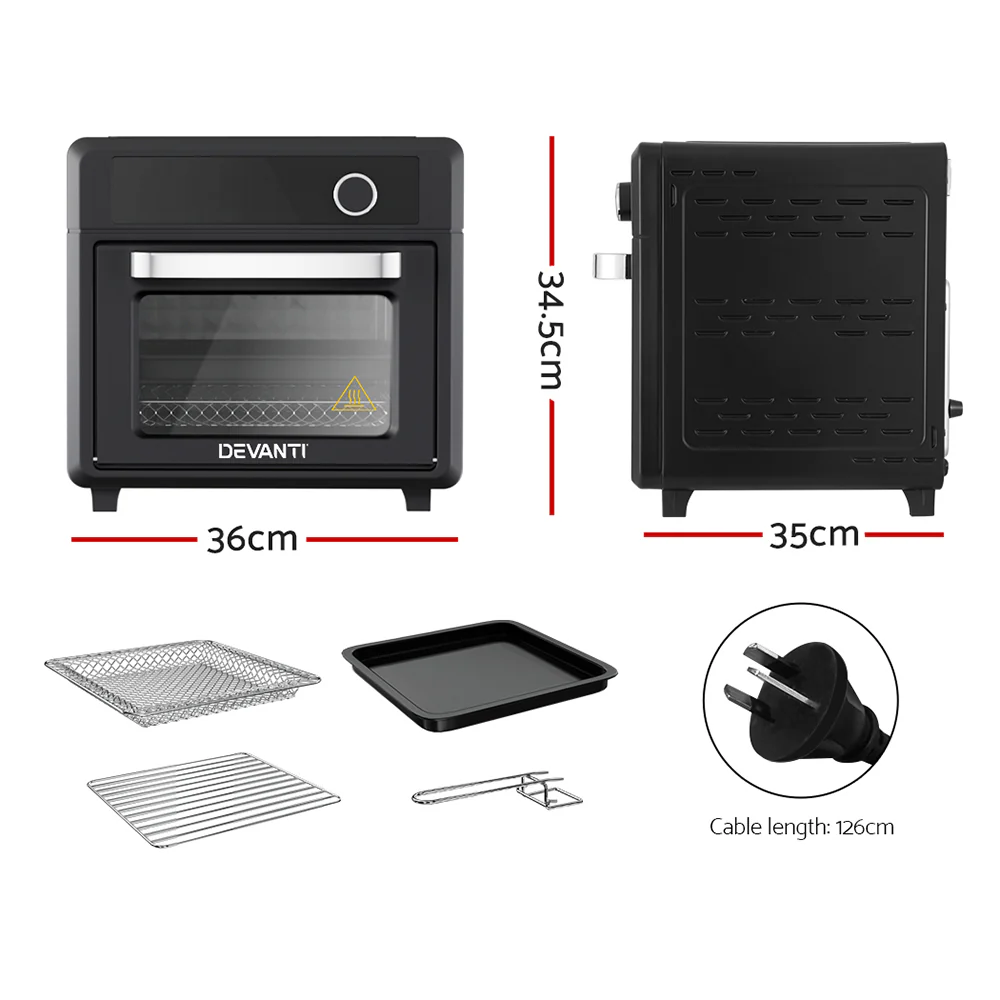 Devanti Air Fryer 20L LCD Fryers Oven - Image 2
