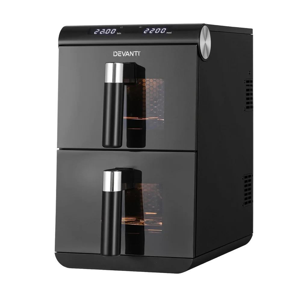 Devanti Air Fryer Oven 11L Dual Zone Fryers (Black) - Image 3
