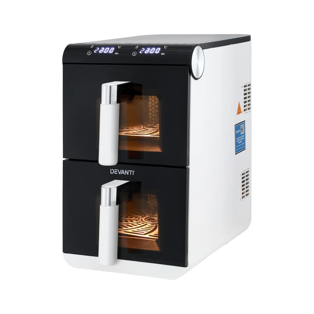 Devanti Air Fryer Oven 11L Dual Zone Fryers (White) - Image 3