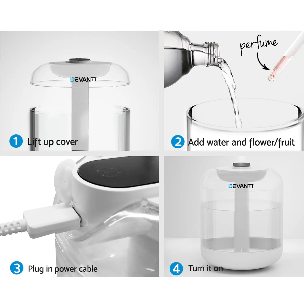 Devanti Aroma Diffuser Aromatherapy Humidifier 1L - Image 7