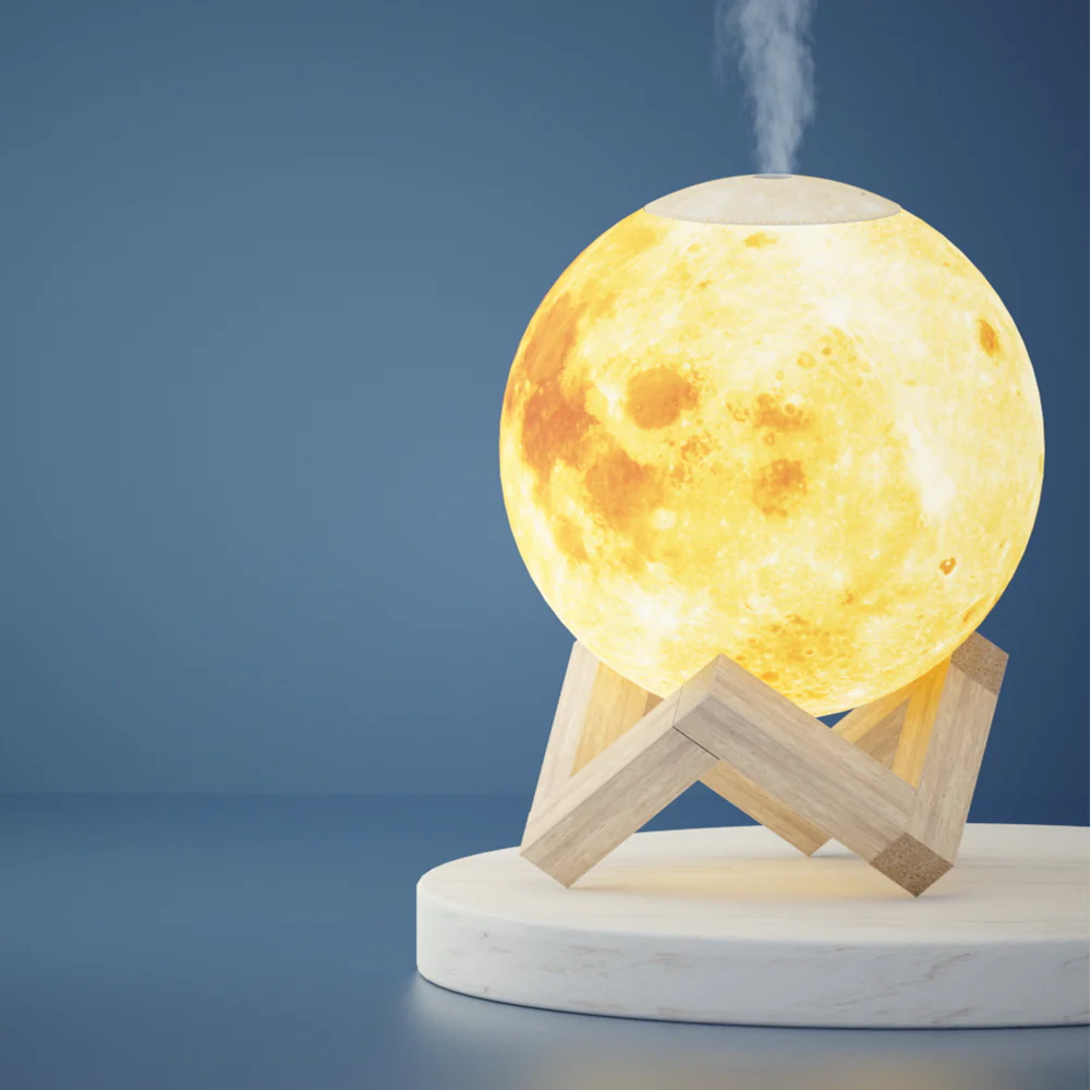 Devanti Aroma Diffuser Aromatherapy Moon Lamp 880ml - Image 2