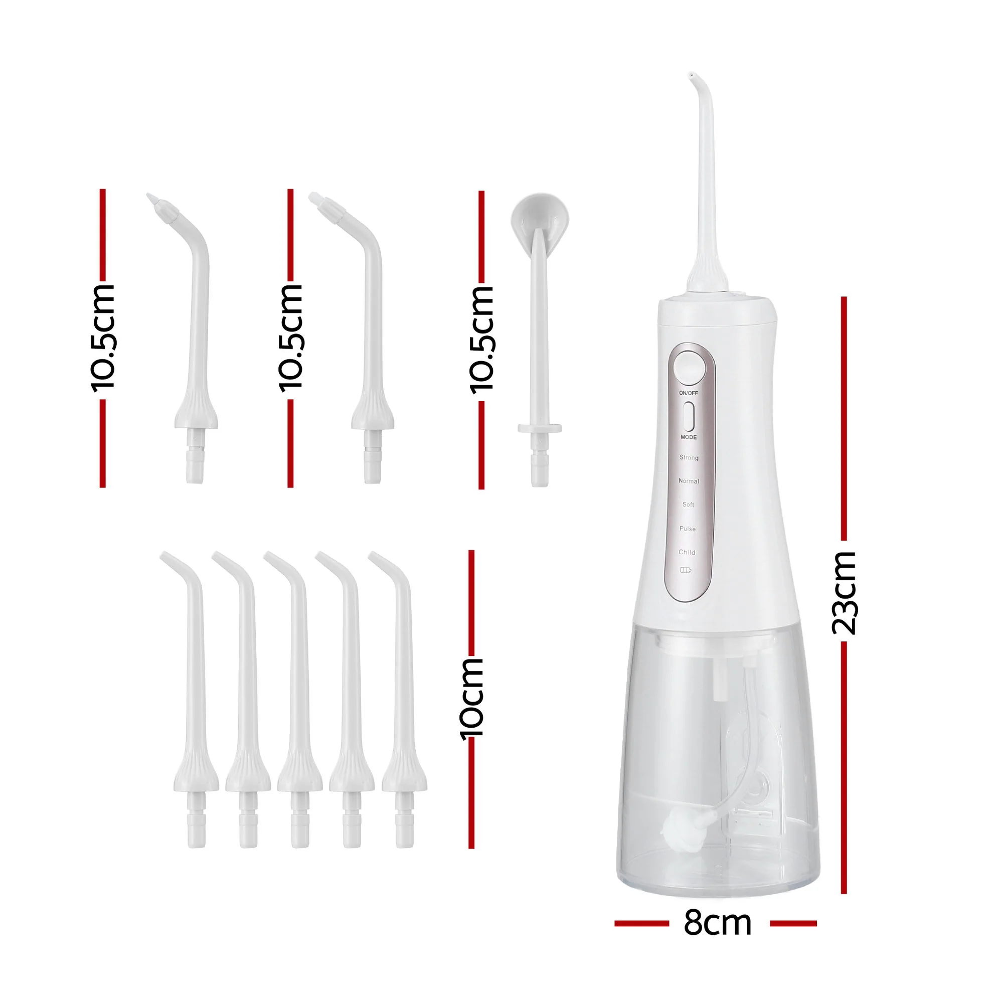Devanti Cordless Water Flosser Dental Oral Irrigator (White) - Image 2