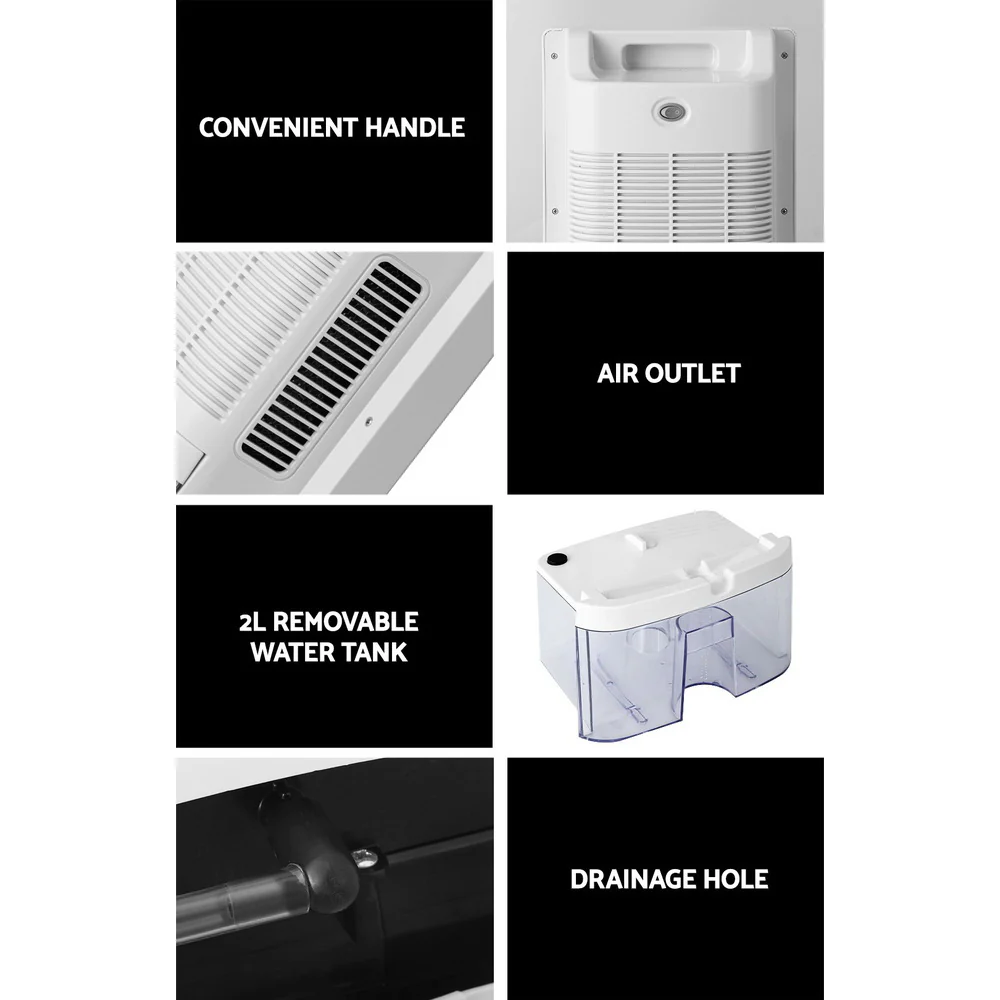 Devanti Dehumidifier 2L Air Purifier (White) - Image 6