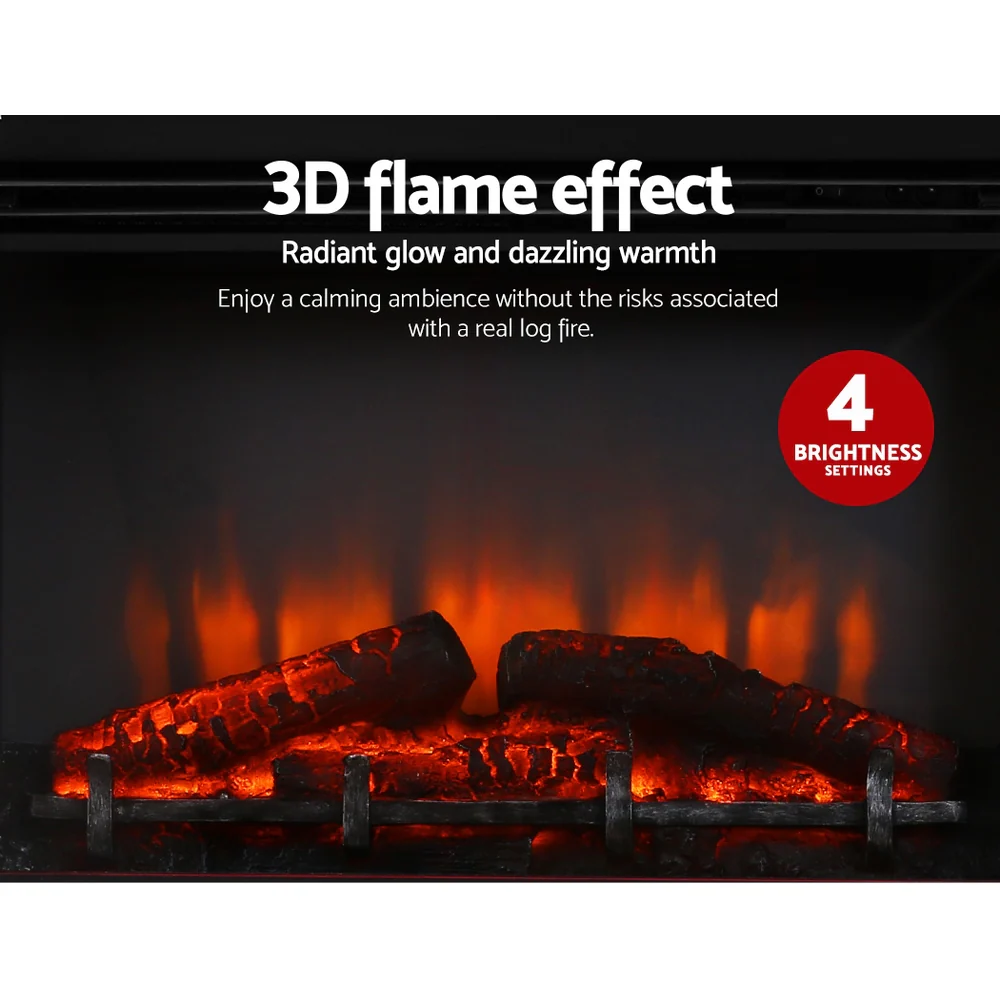 Devanti Electric Fireplace Fire Heater 2000W White - Image 7