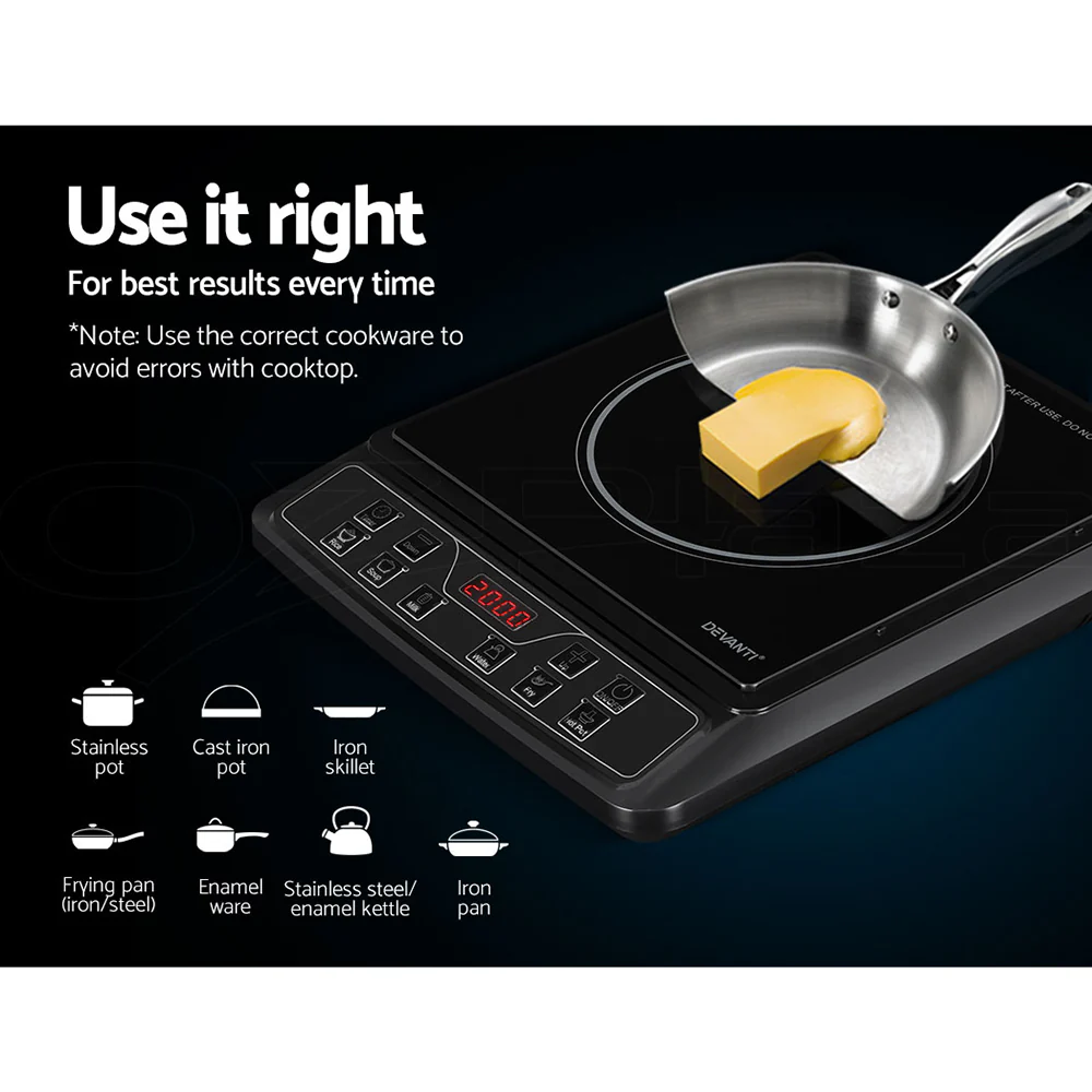 Devanti Induction Cooktop 30cm Portable Cooker - Image 7