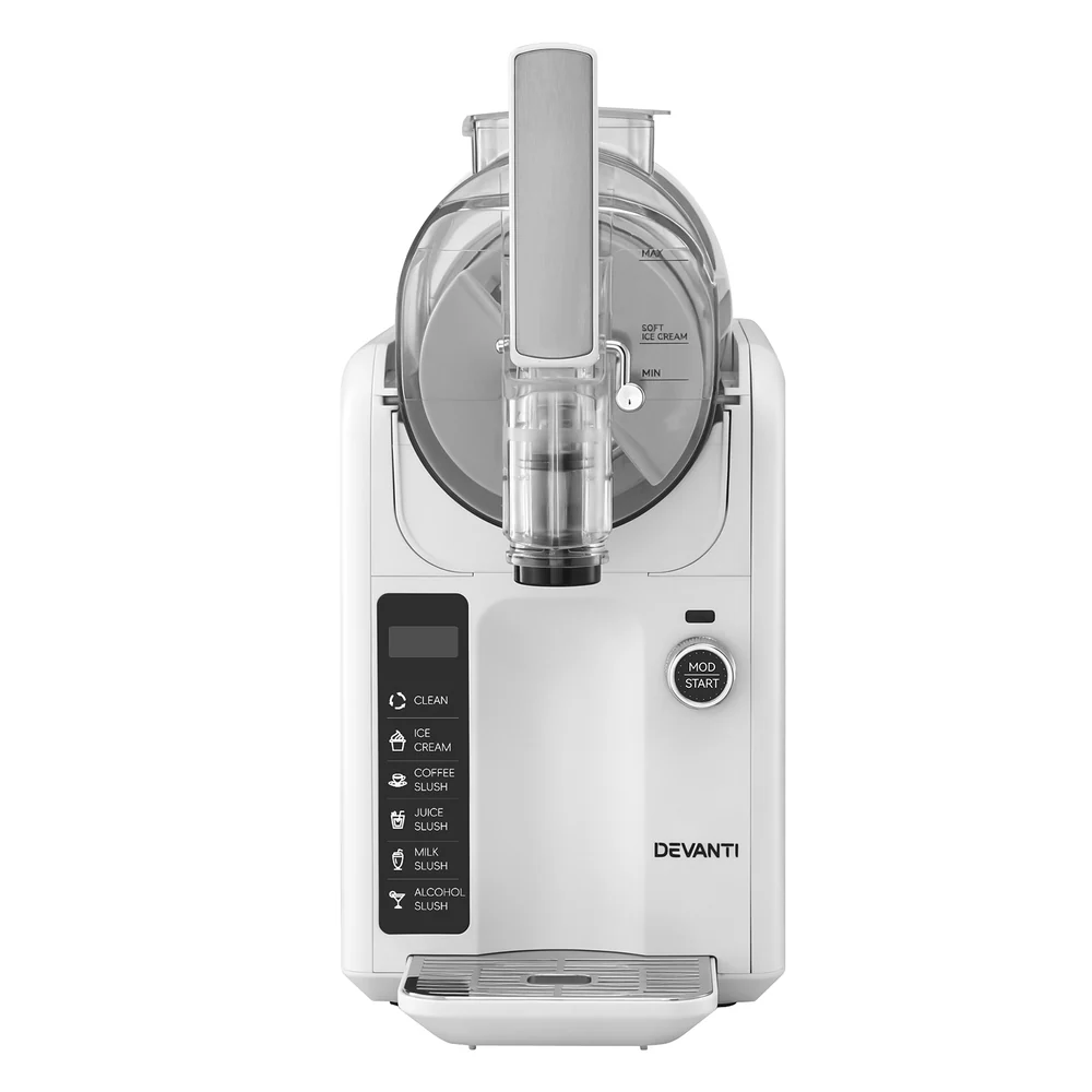 Devanti Slushie Machine Ice Cream Maker 2L (White) - Image 3
