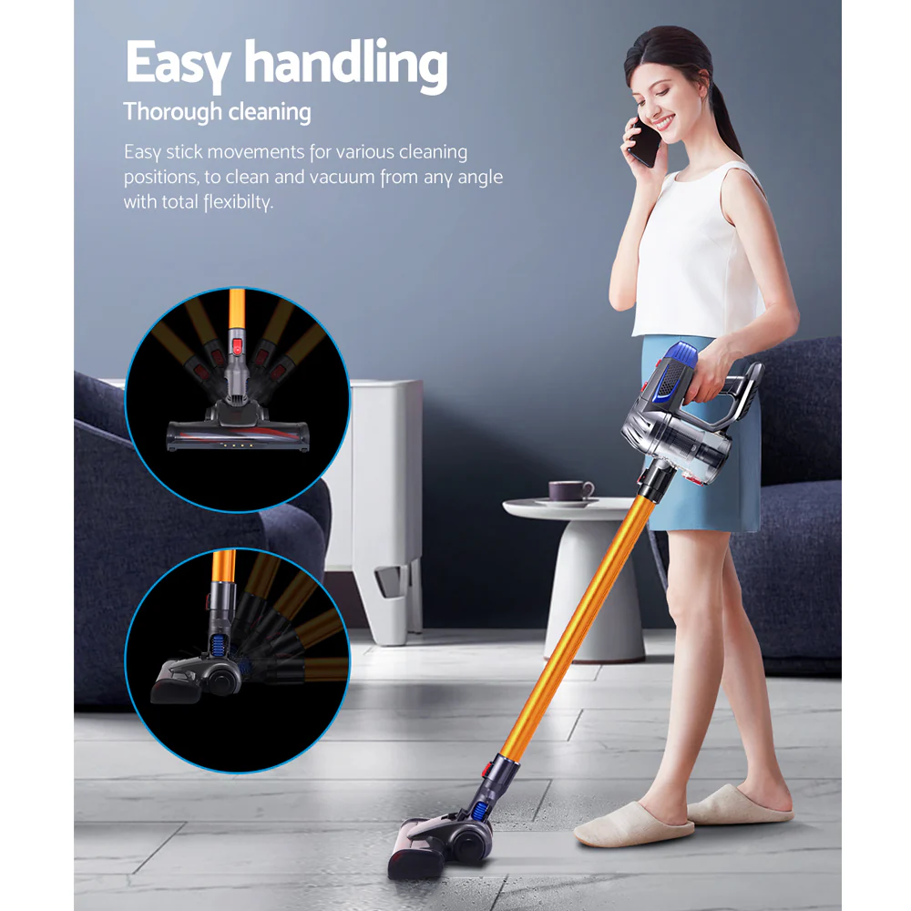 Devanti Stick Vacuum Cleaner Bagless Cordless 150W (Gold) - Image 3