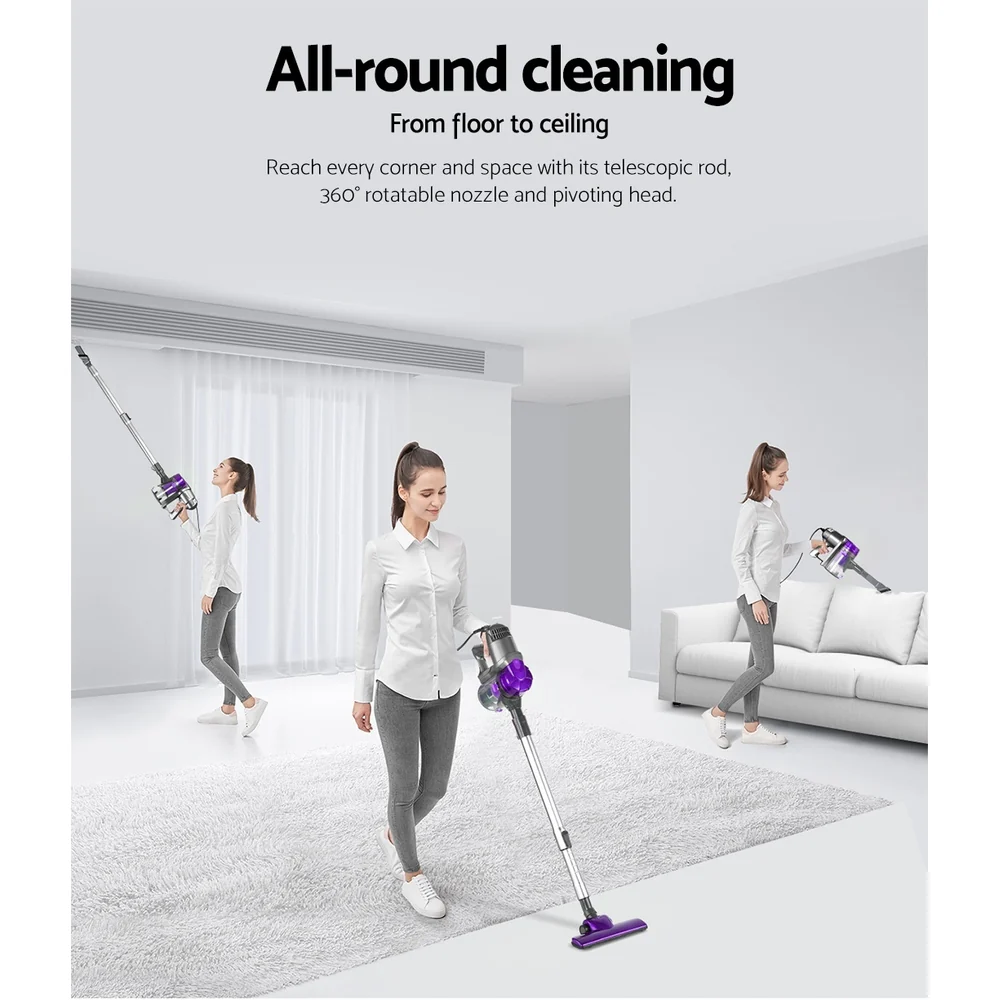 Devanti Stick Vacuum Cleaner Handheld Corded 450W (Purple) - Image 5