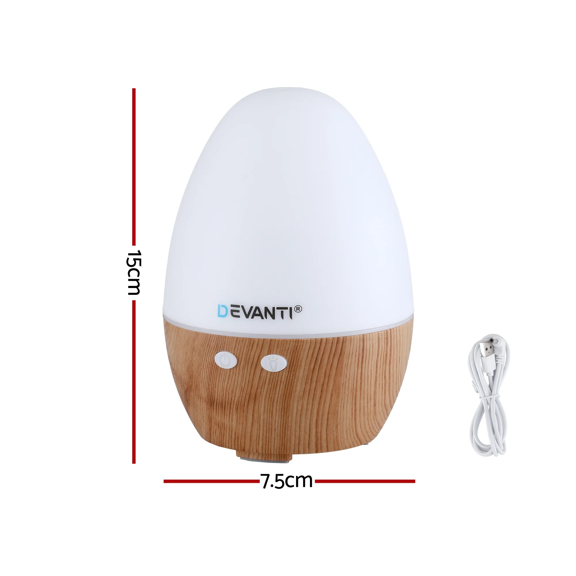 Devanti Ultrasonic Aroma Diffuser Aromatherapy 130ml LED Lights Iron Humidifier Forest - Image 3