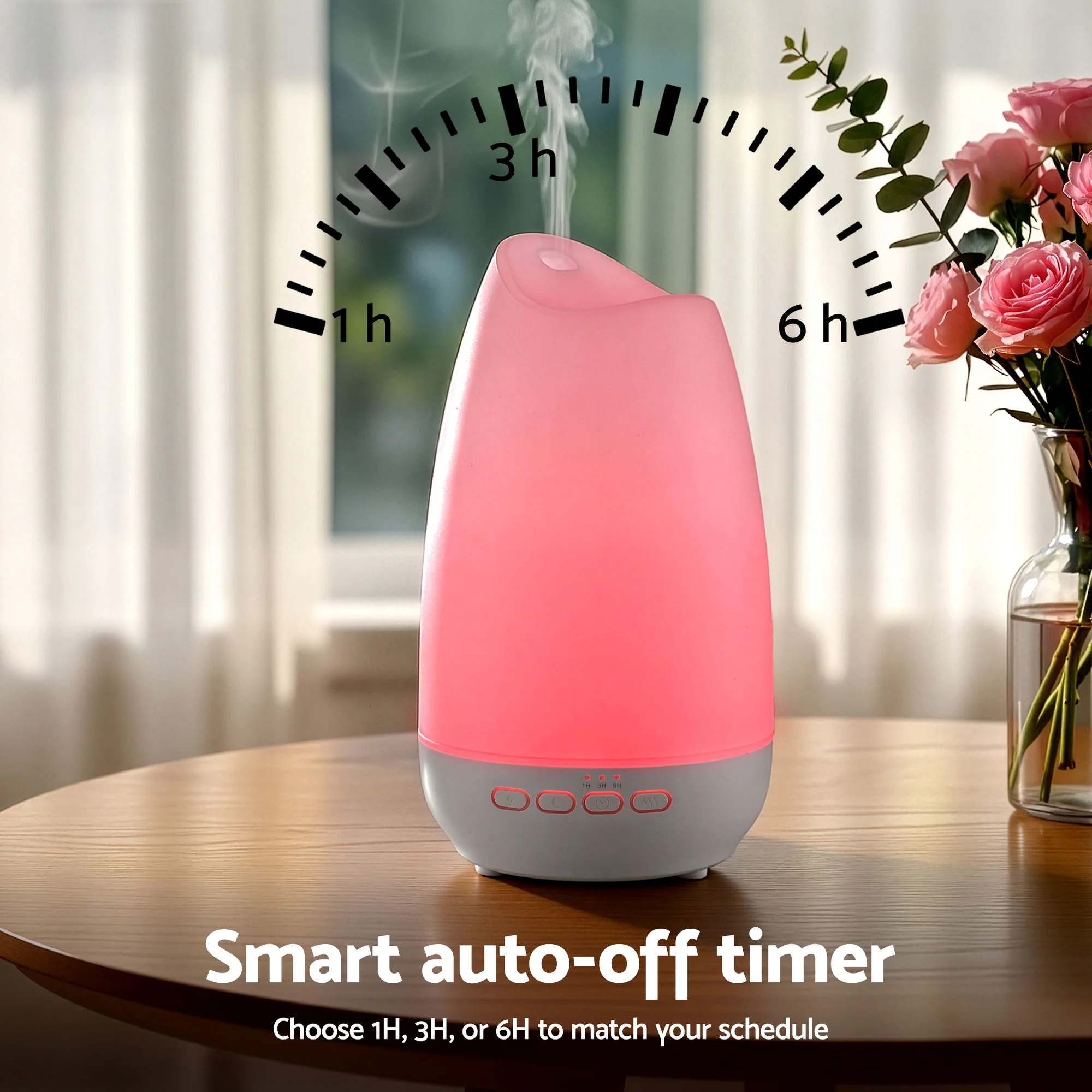 Devanti Ultrasonic Essential Oil Aroma Diffuser Aromatherapy Cool Mist Humidifier with LED Light 300ml - Image 7
