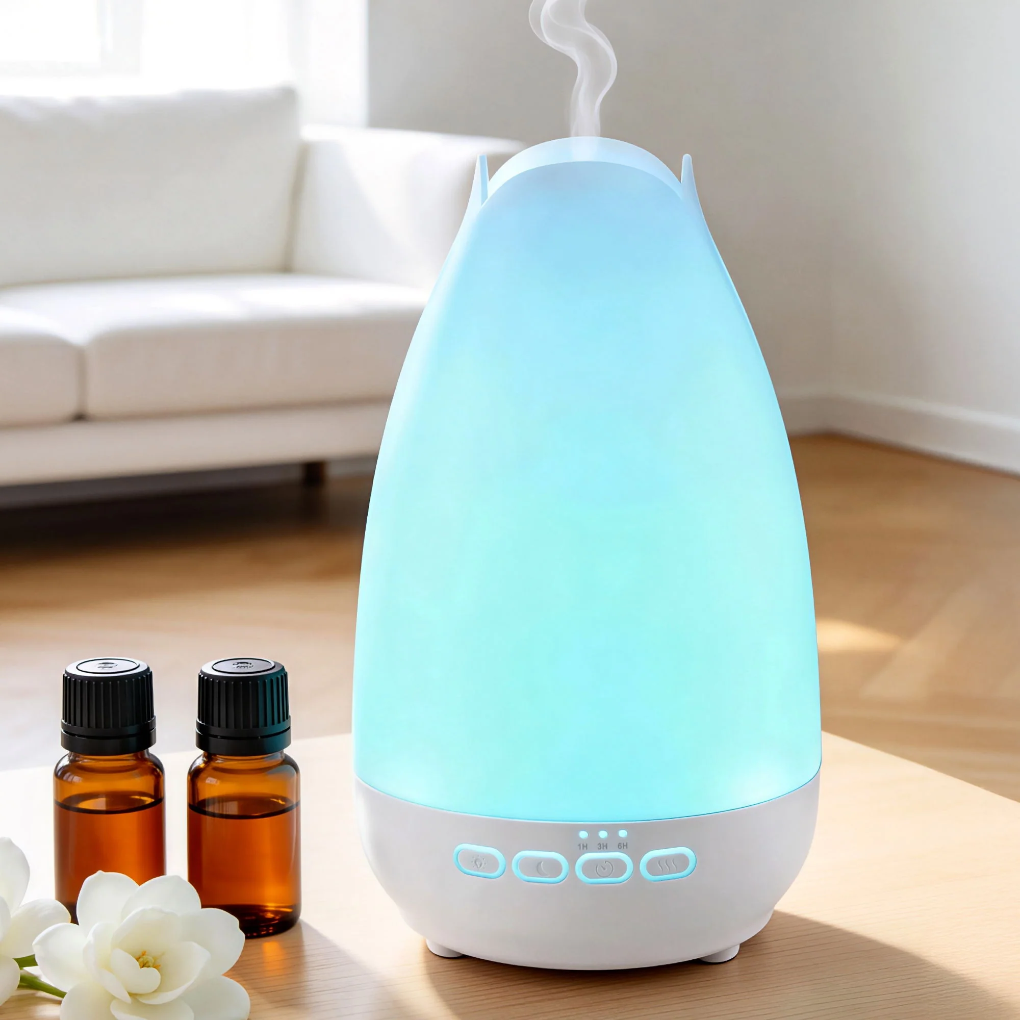 Devanti Ultrasonic Essential Oil Aroma Diffuser Aromatherapy Cool Mist Humidifier with LED Light 300ml - Image 2