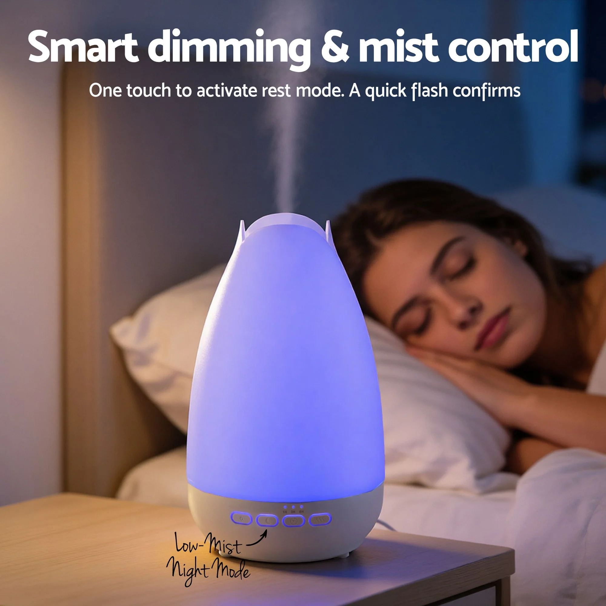 Devanti Ultrasonic Essential Oil Aroma Diffuser Aromatherapy Cool Mist Humidifier with LED Light 300ml - Image 5