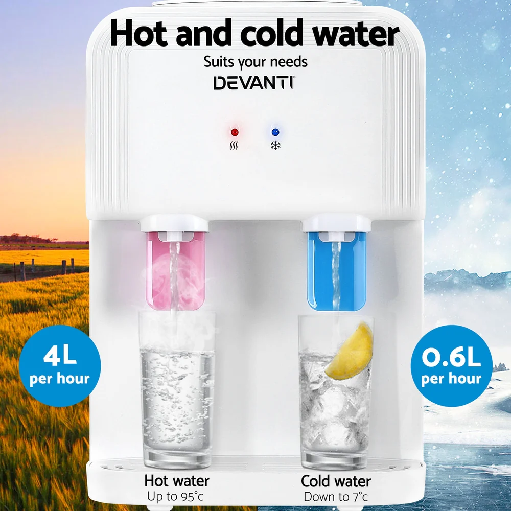 Devanti Water Cooler Dispenser Bench Top White - Image 5