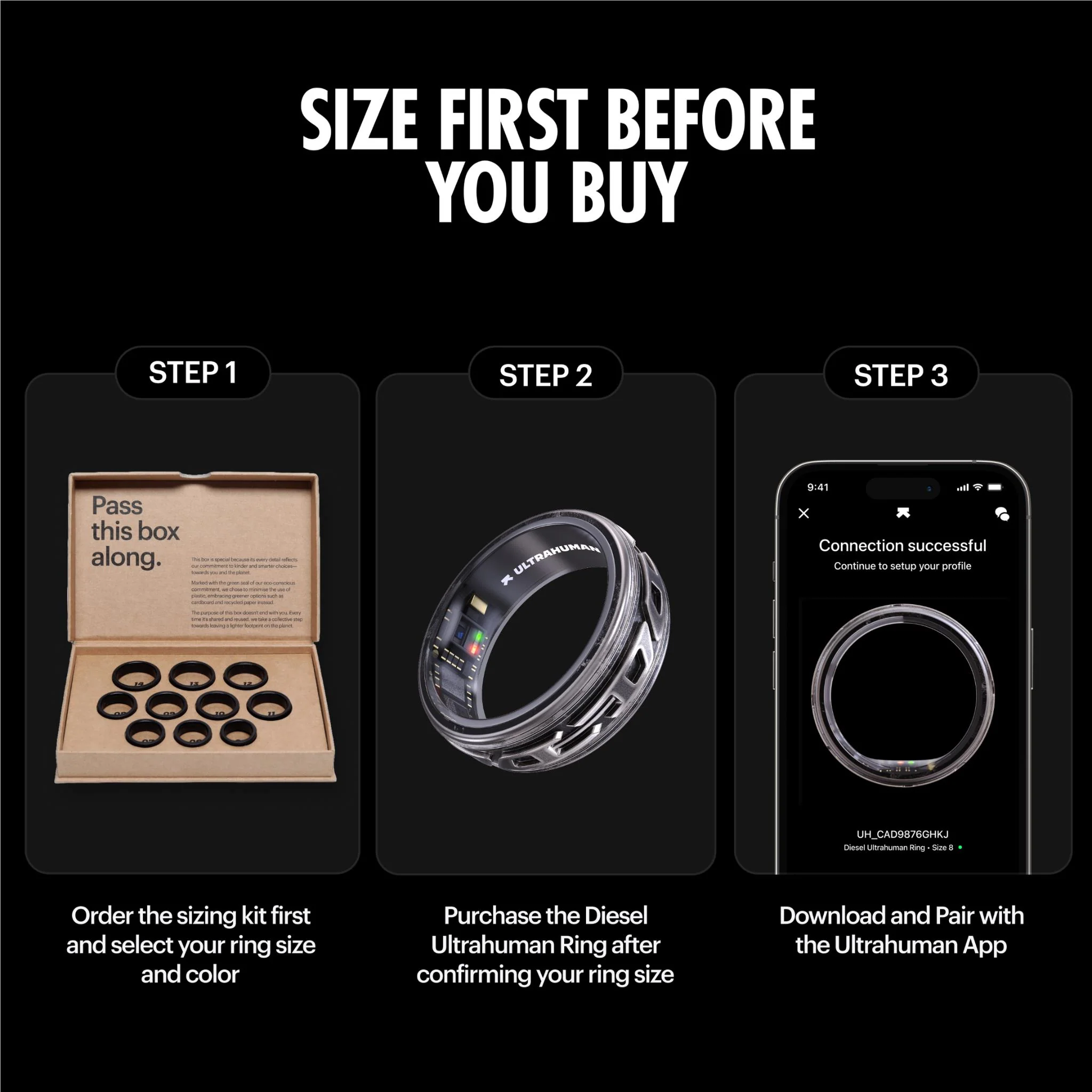 Diesel x Ultrahuman Ring [Size 06] (Phantom) - Image 2