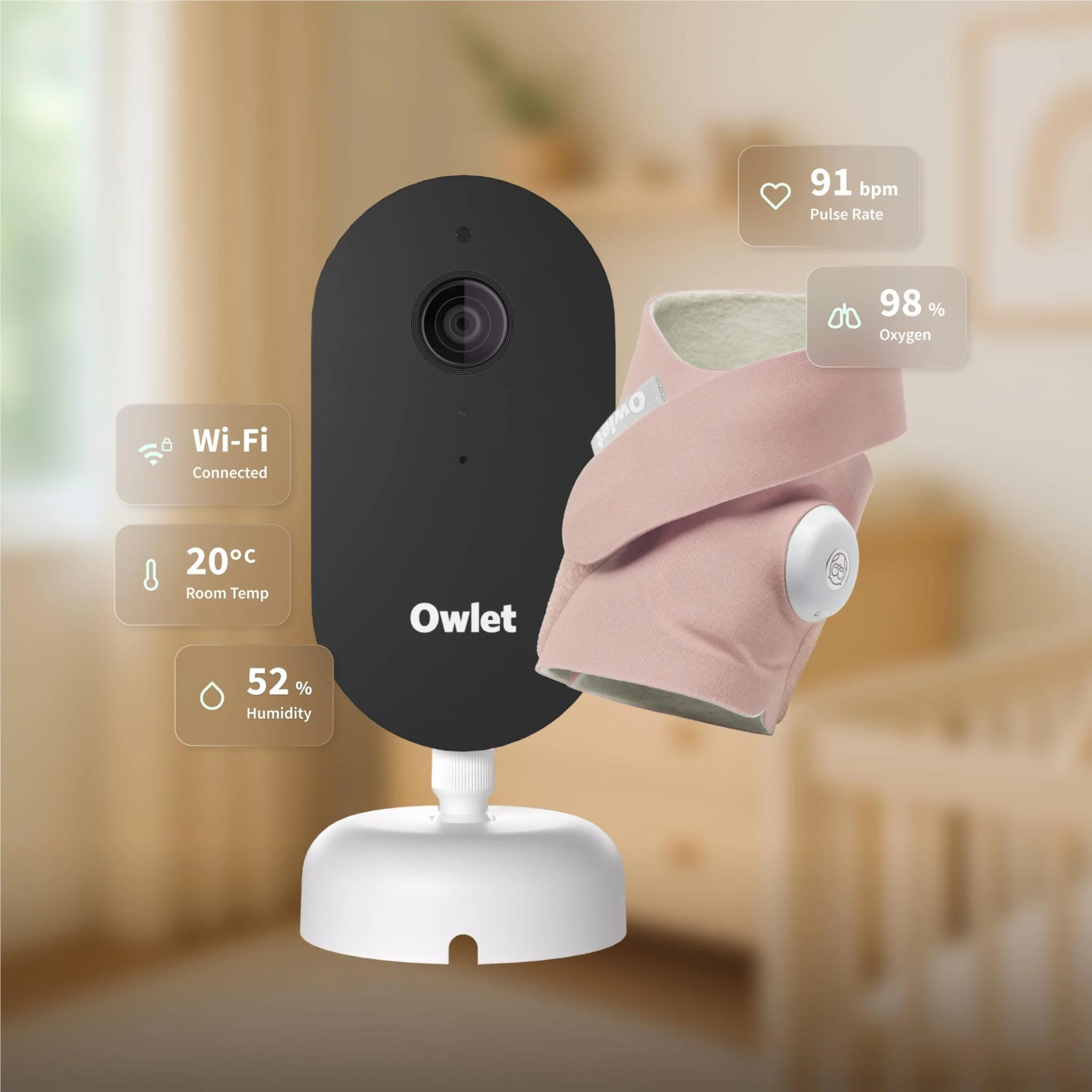 Dream Sight & Dream Sock Duo Baby Monitor (Dusty Rose) - Image 4
