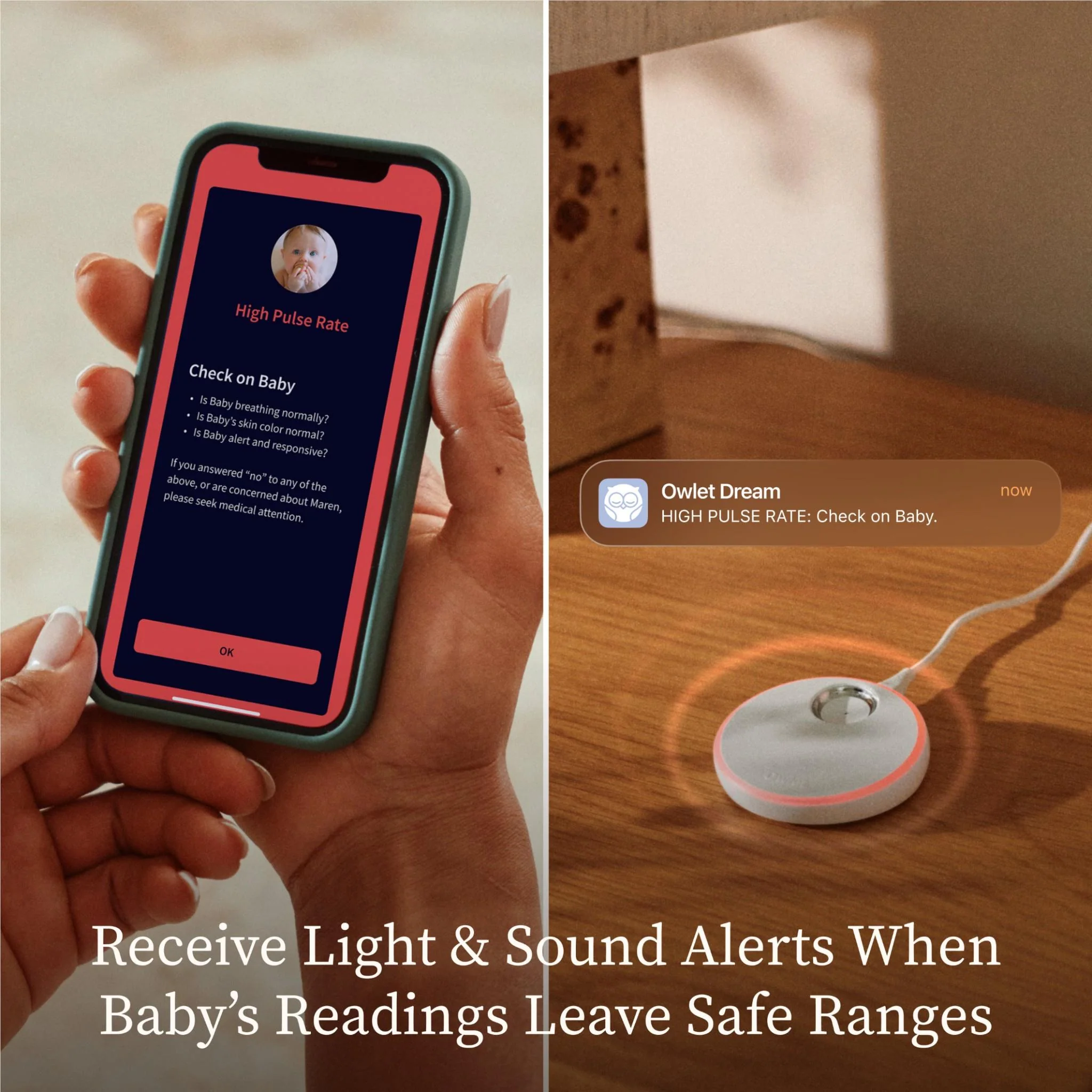 Dream Sight & Dream Sock Duo Baby Monitor (Dusty Rose) - Image 8