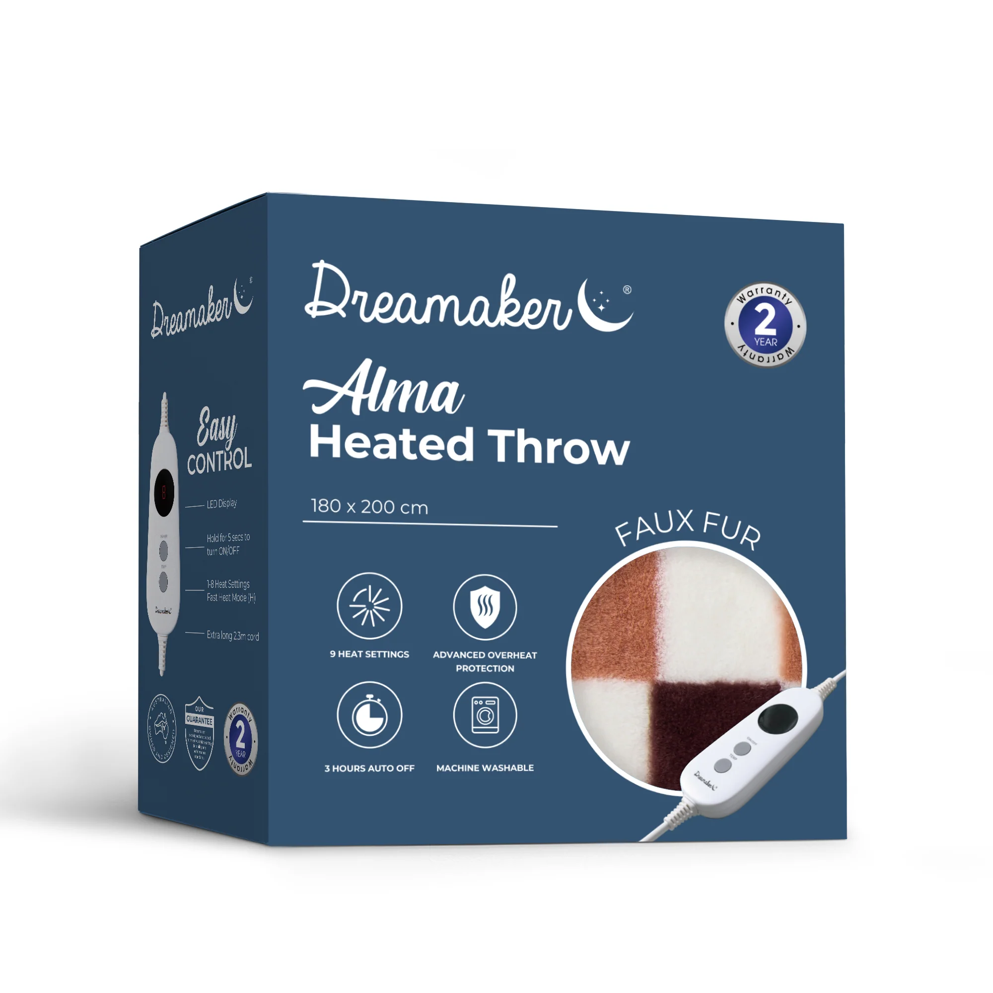 Dreamaker Alma Faux Fur Heated Throw [180x200cm] (Chocolate Mousse) - Image 8