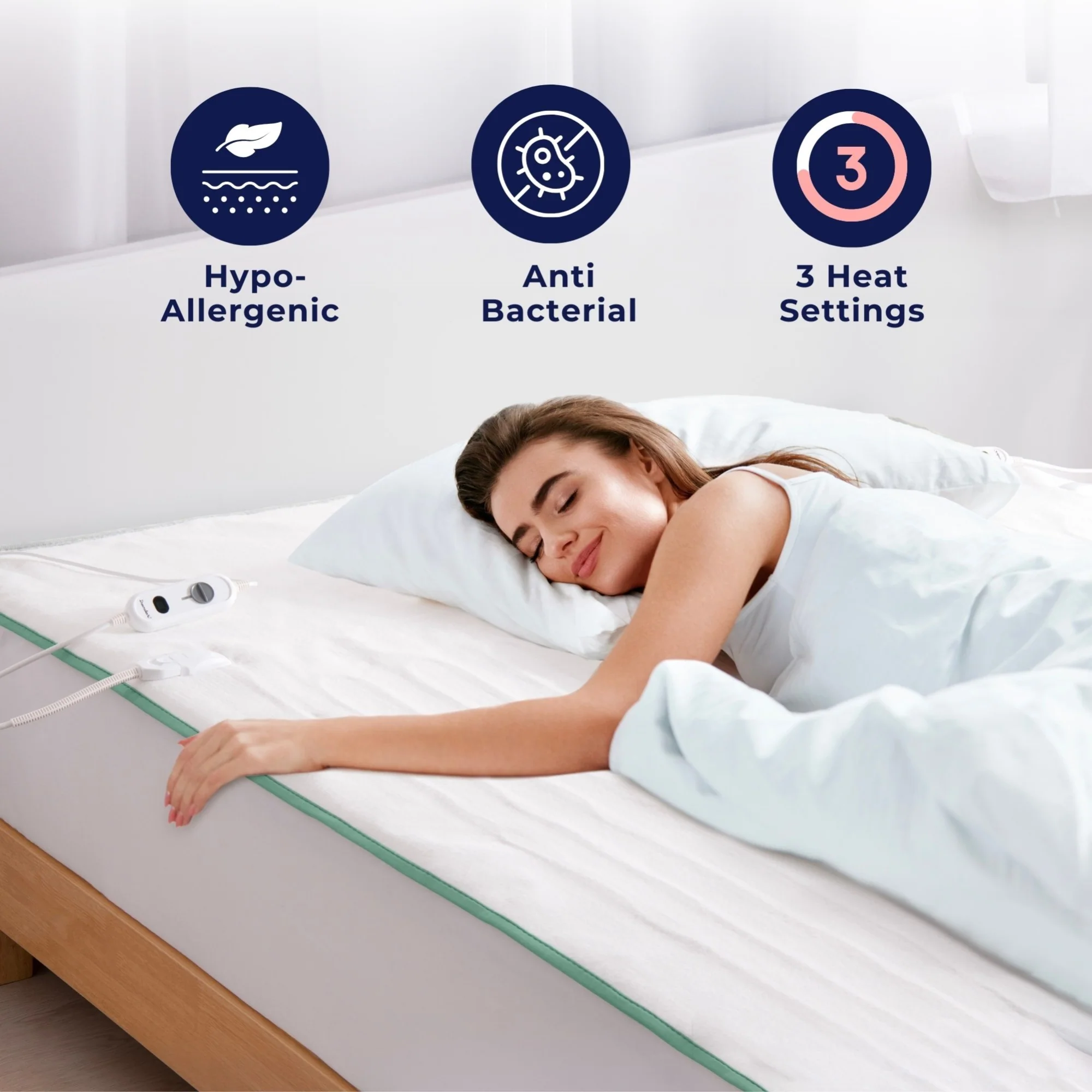 Dreamaker Classic Allergy Sensitive Antimicrobial Electric Blanket [King Single] - Image 3