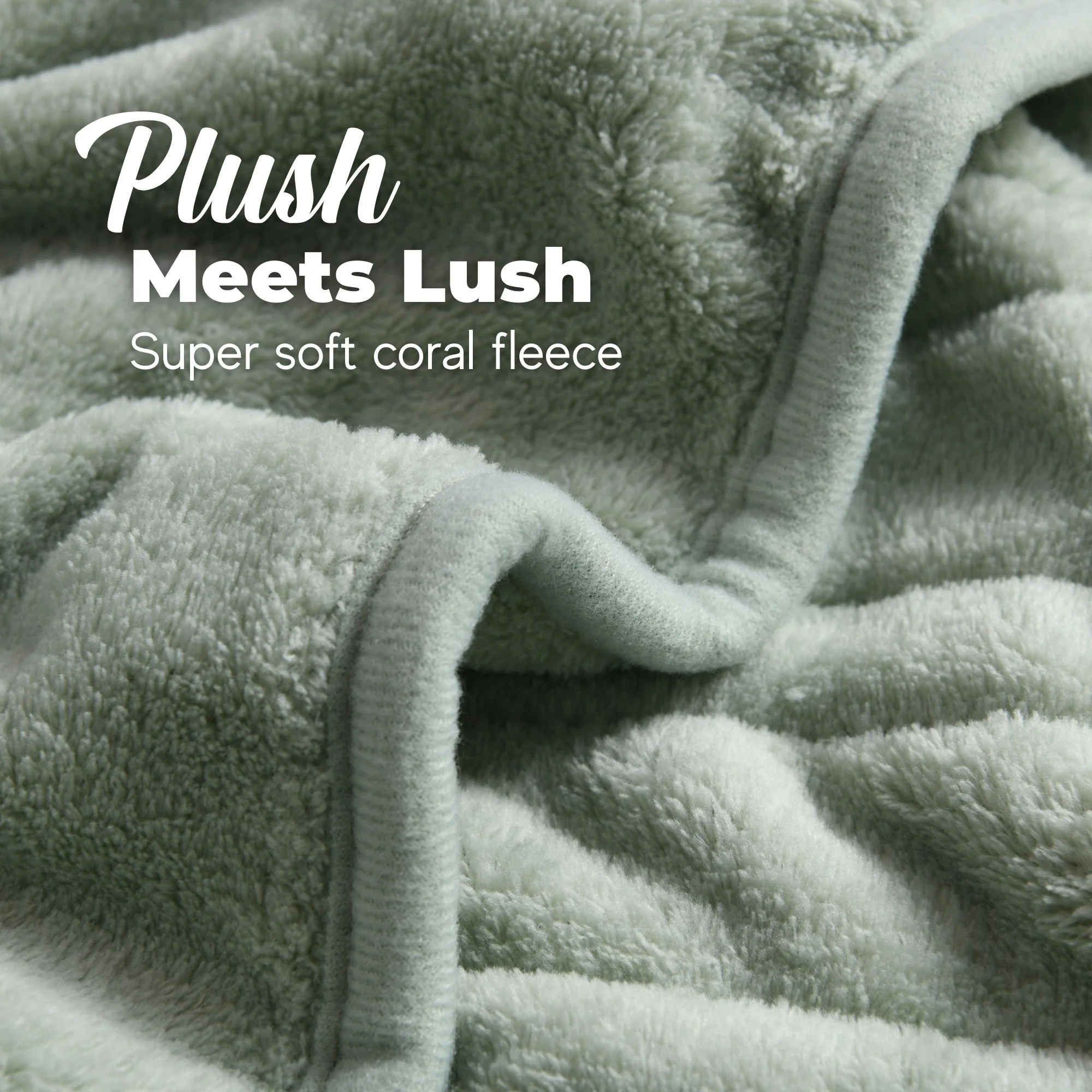 Dreamaker Coral Fleece Electric Heated Throw Blanket [130x160cm] (Sage) - Image 4