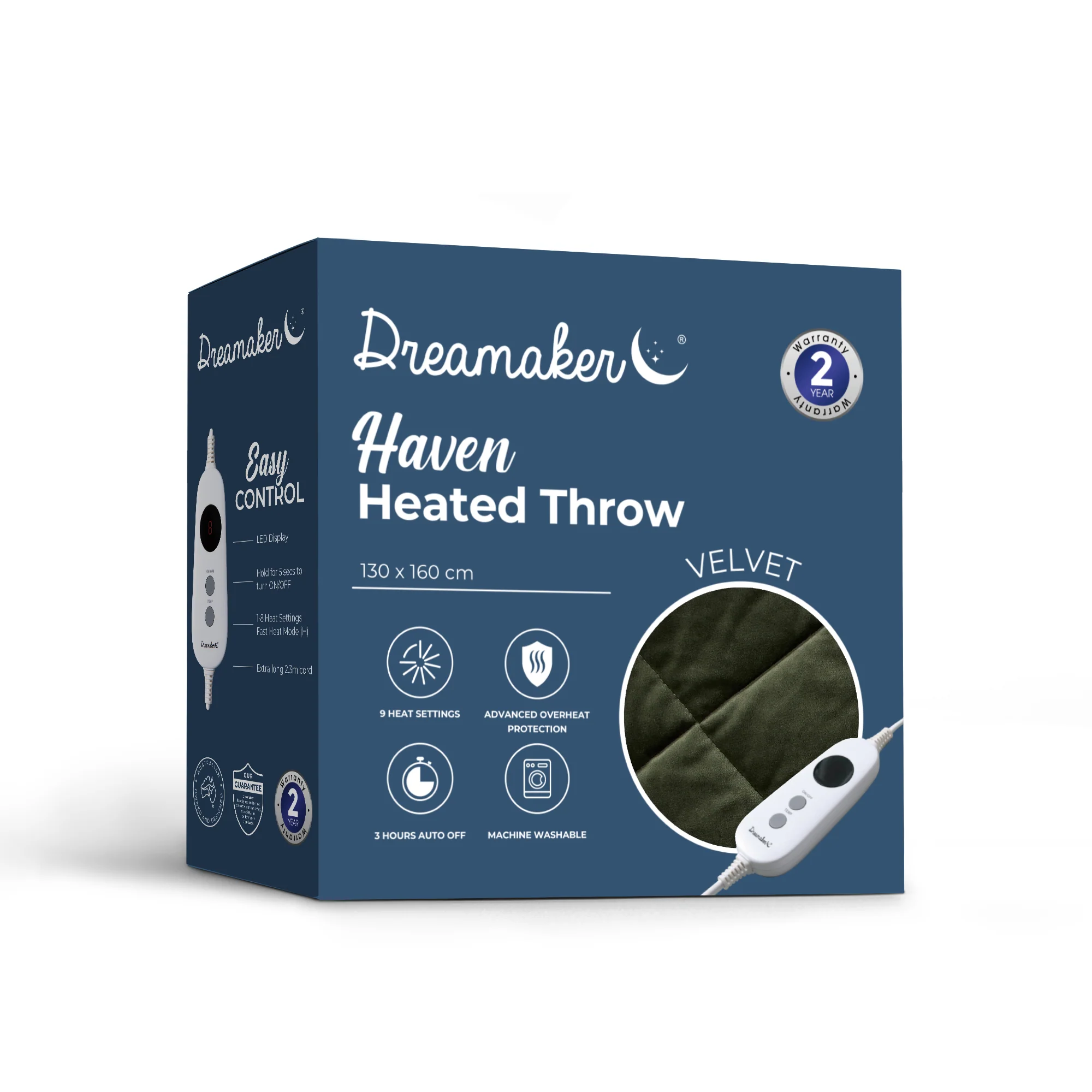 Dreamaker Haven Velvet Heated Throw [130x160cm] (Olive) - Image 8