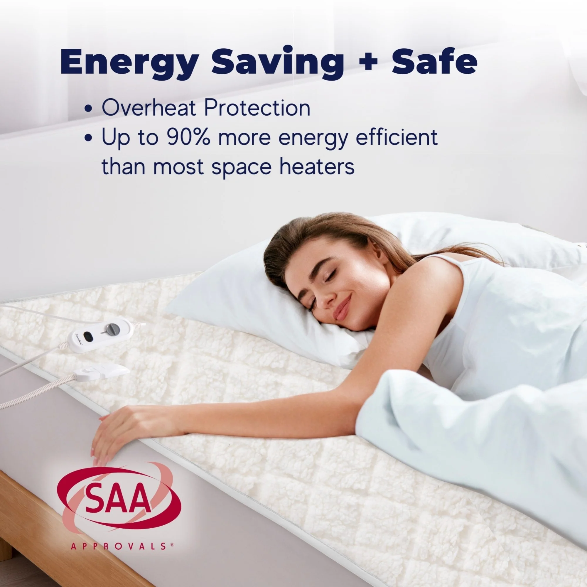 Dreamaker Pinsonic Quilted Sherpa Fleece Electric Blanket [King Single] - Image 6