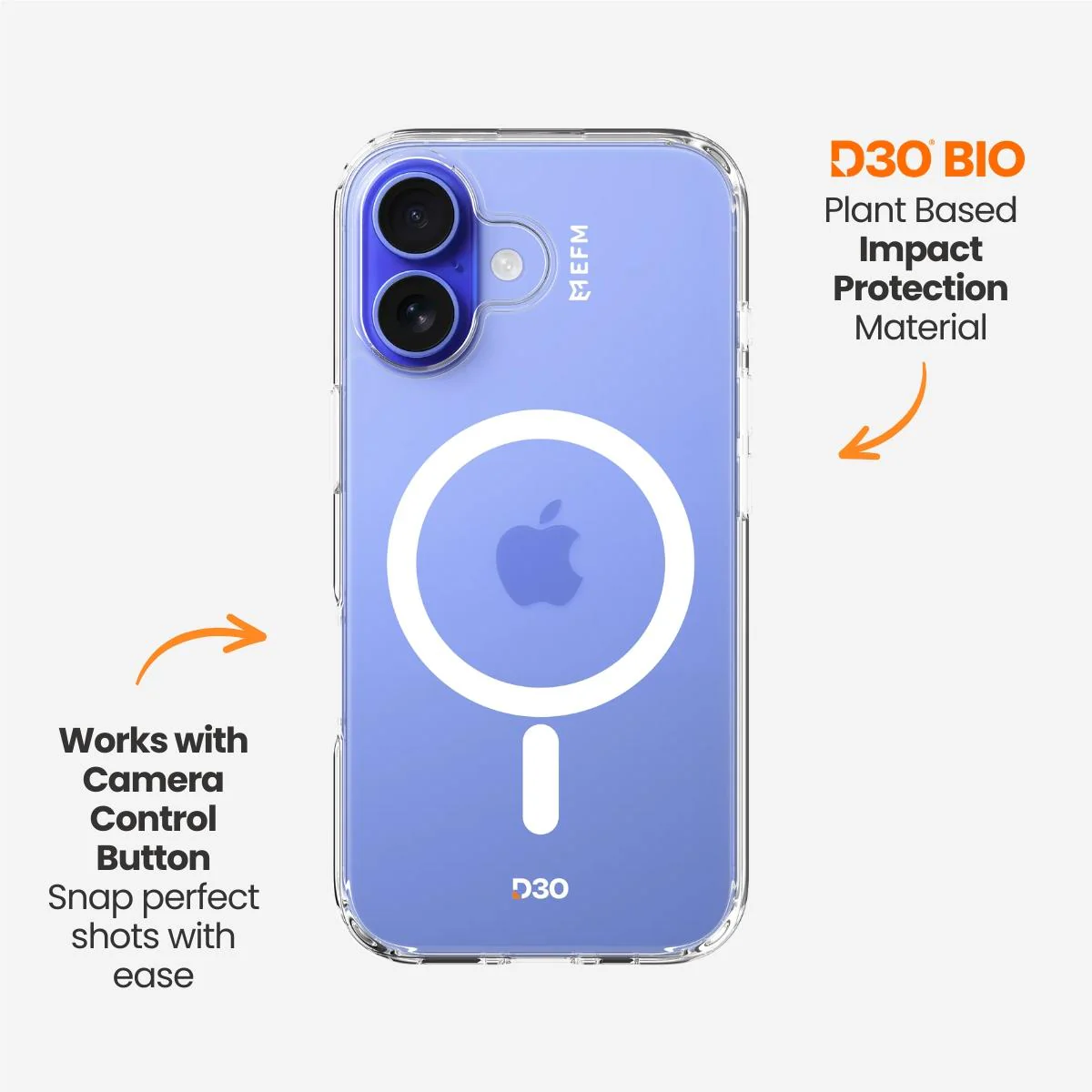 EFM Manhattan Case with D3O Bio for iPhone 16 (Clear) - Image 3