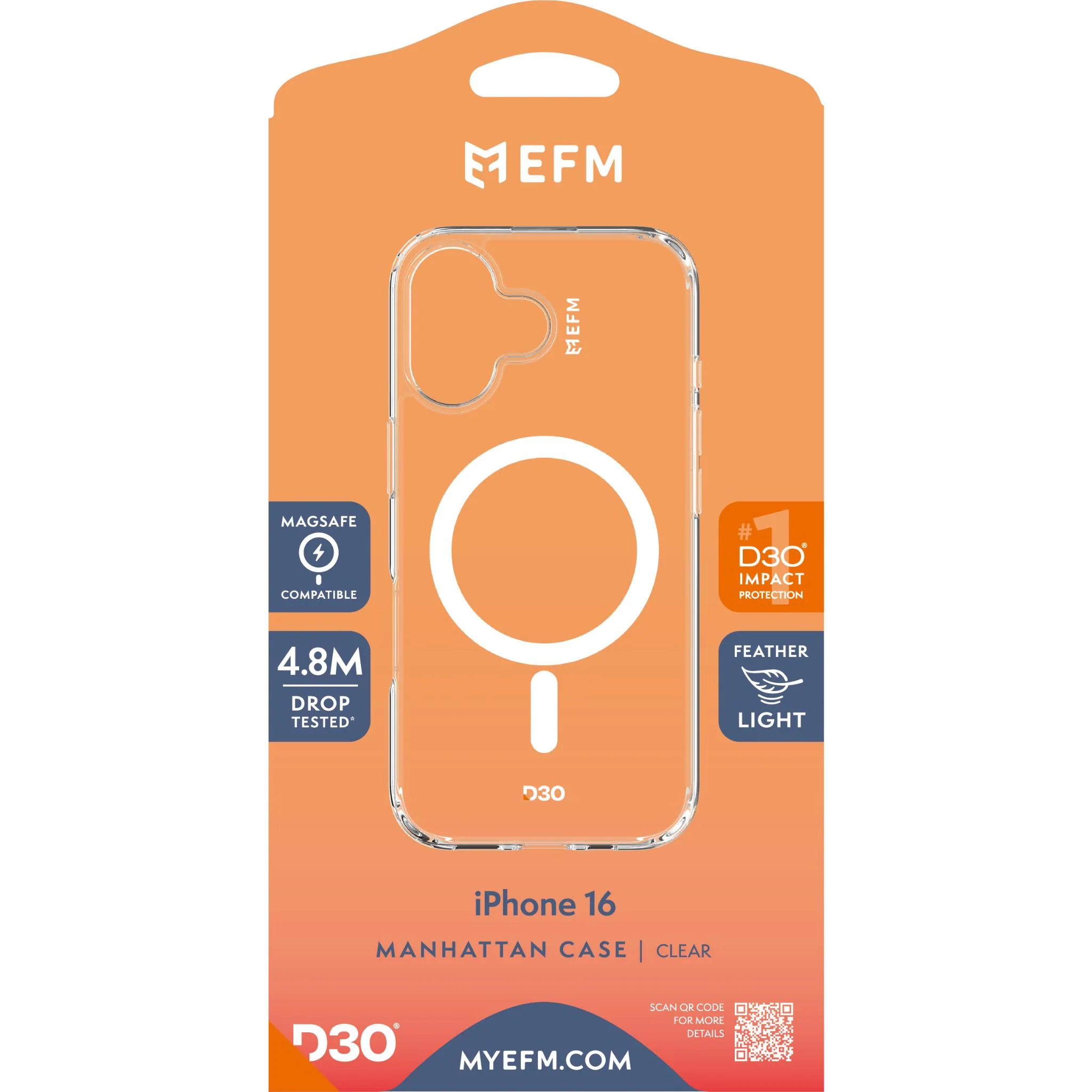 EFM Manhattan Case with D3O Bio for iPhone 16 (Clear) - Image 5