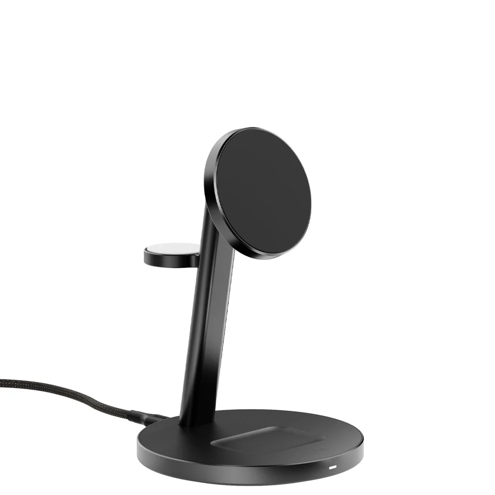 EFM Qi2 Trio Wireless Charge Stand with 5W MFi Apple Watch Charger Pad (Black) - Image 3