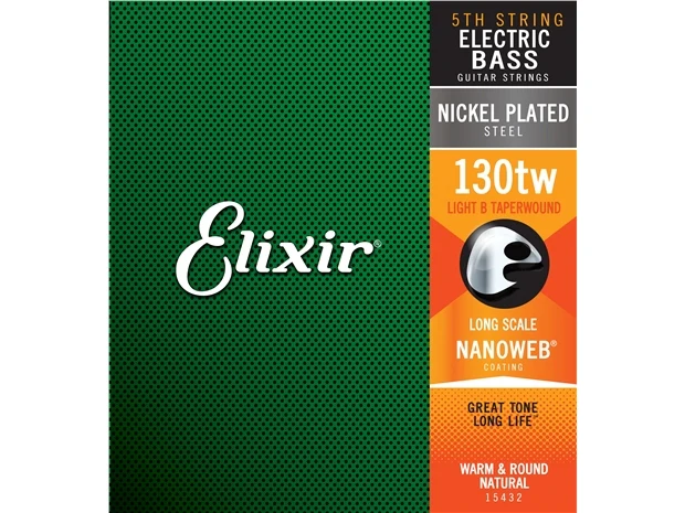 Elixir #15432 Bass Guitar Nano Steel 0.130 L-TW Single Strings - Image 2