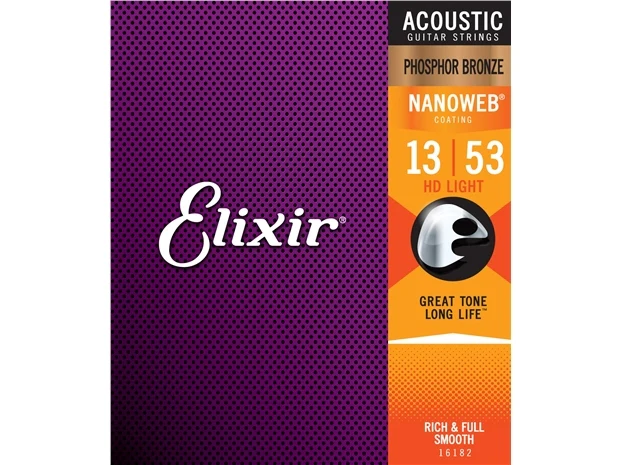 Elixir #16182 Acoustic Nanoweb Phosphor Bronze String 13-53 HD Light - Image 2